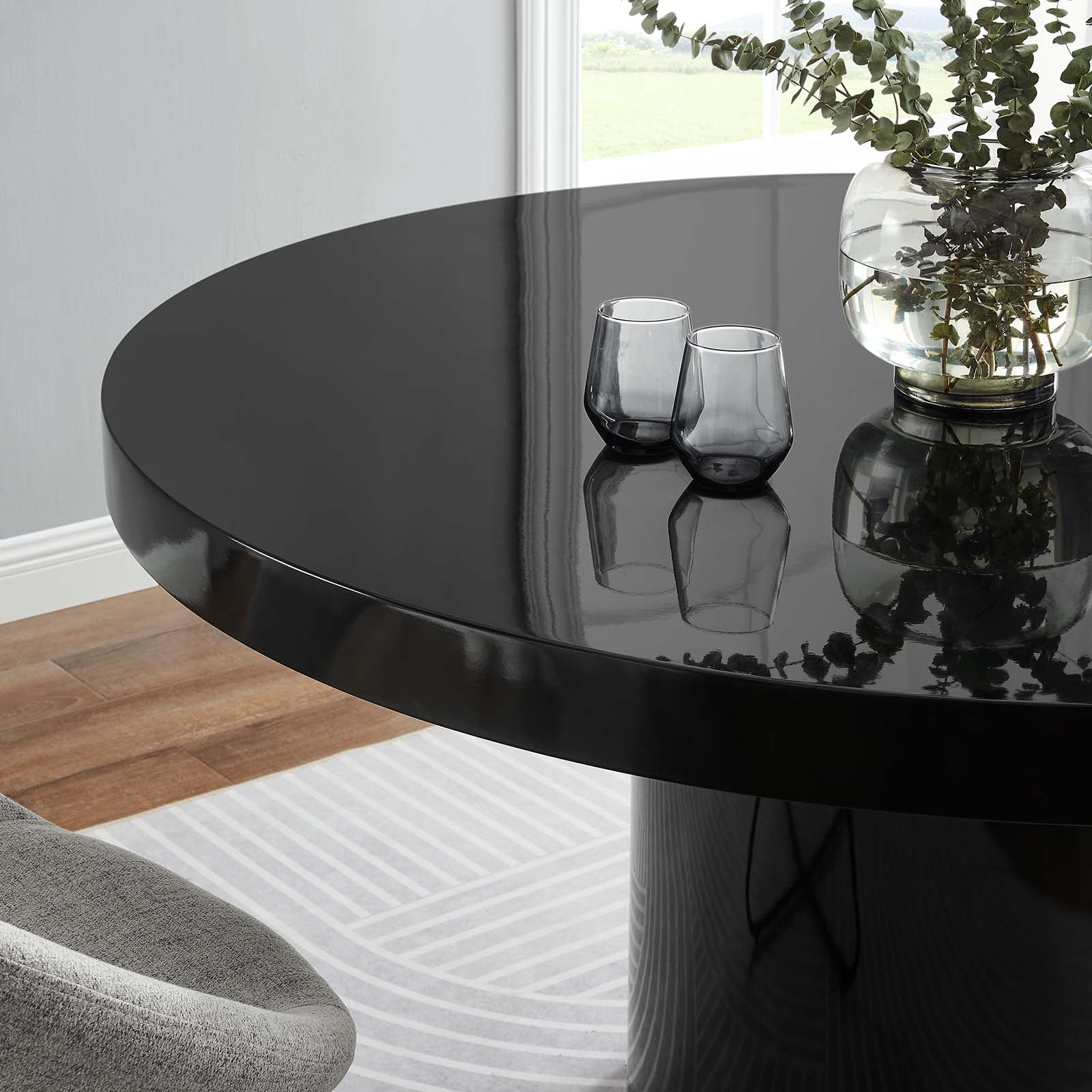 Modway Dining Tables - Gratify 60" Round Dining Table Black