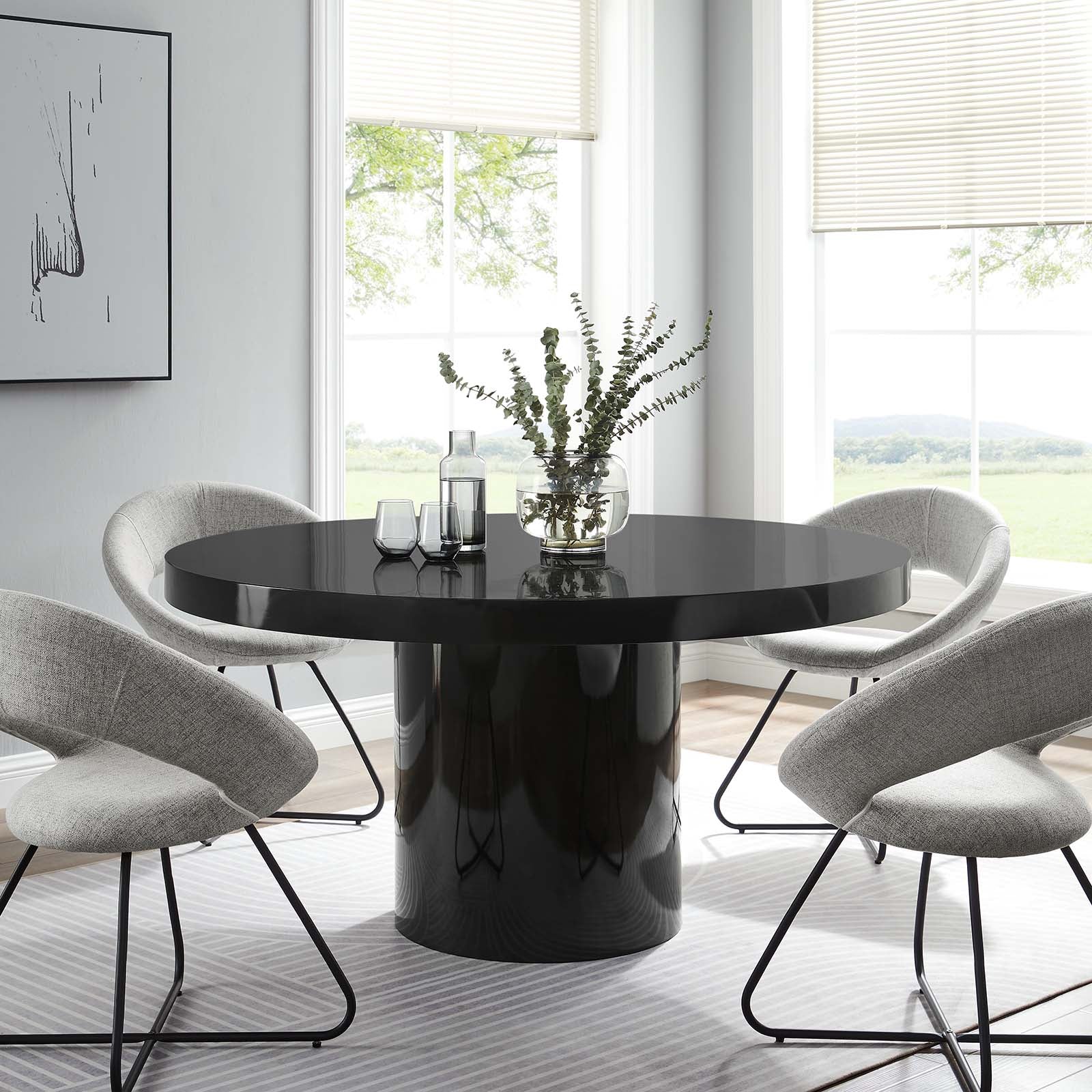 Modway Dining Tables - Gratify 60" Round Dining Table Black