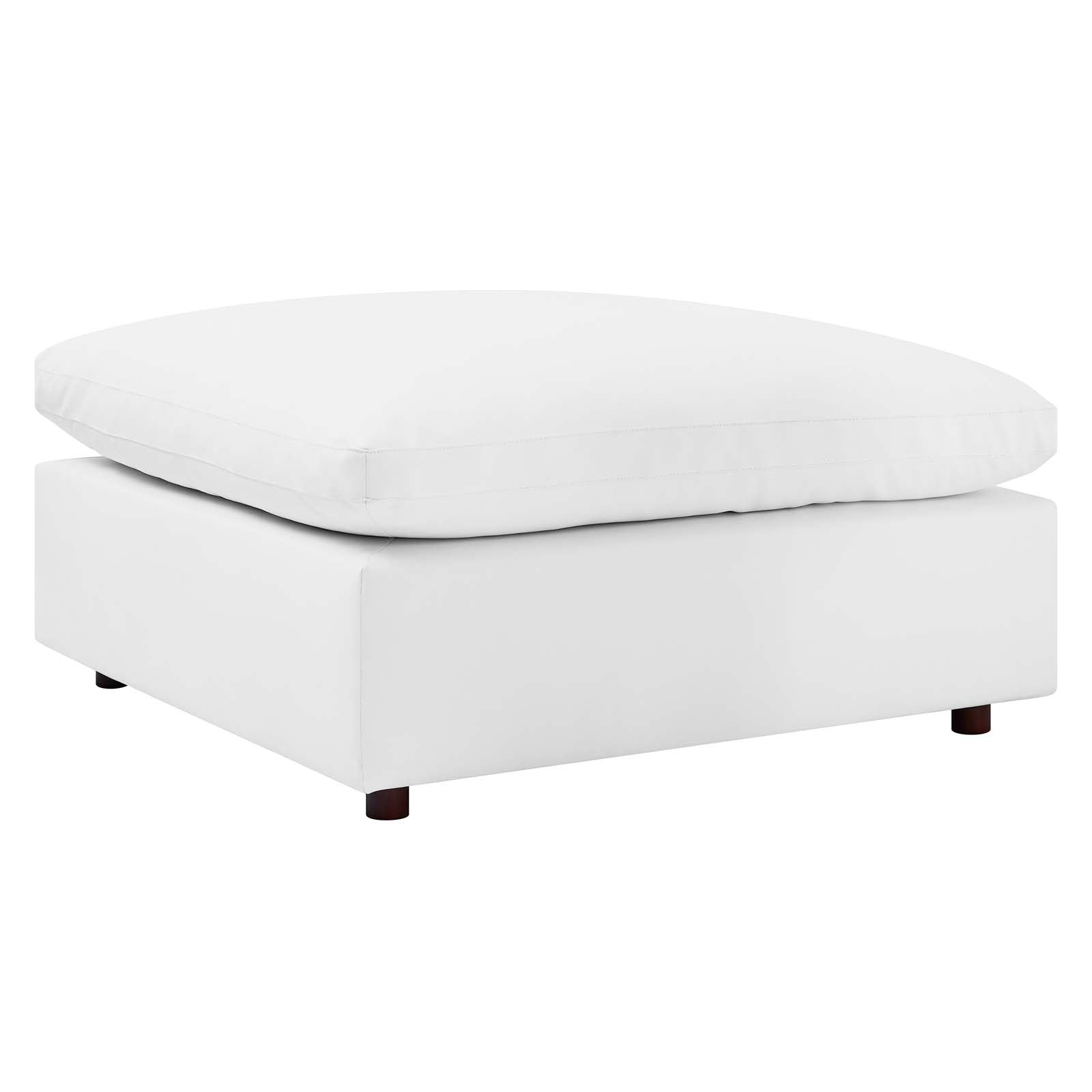 Modway Sectional Sofas - Commix Down Filled Overstuffed Vegan Leather 4 Piece Sectional Sofa White