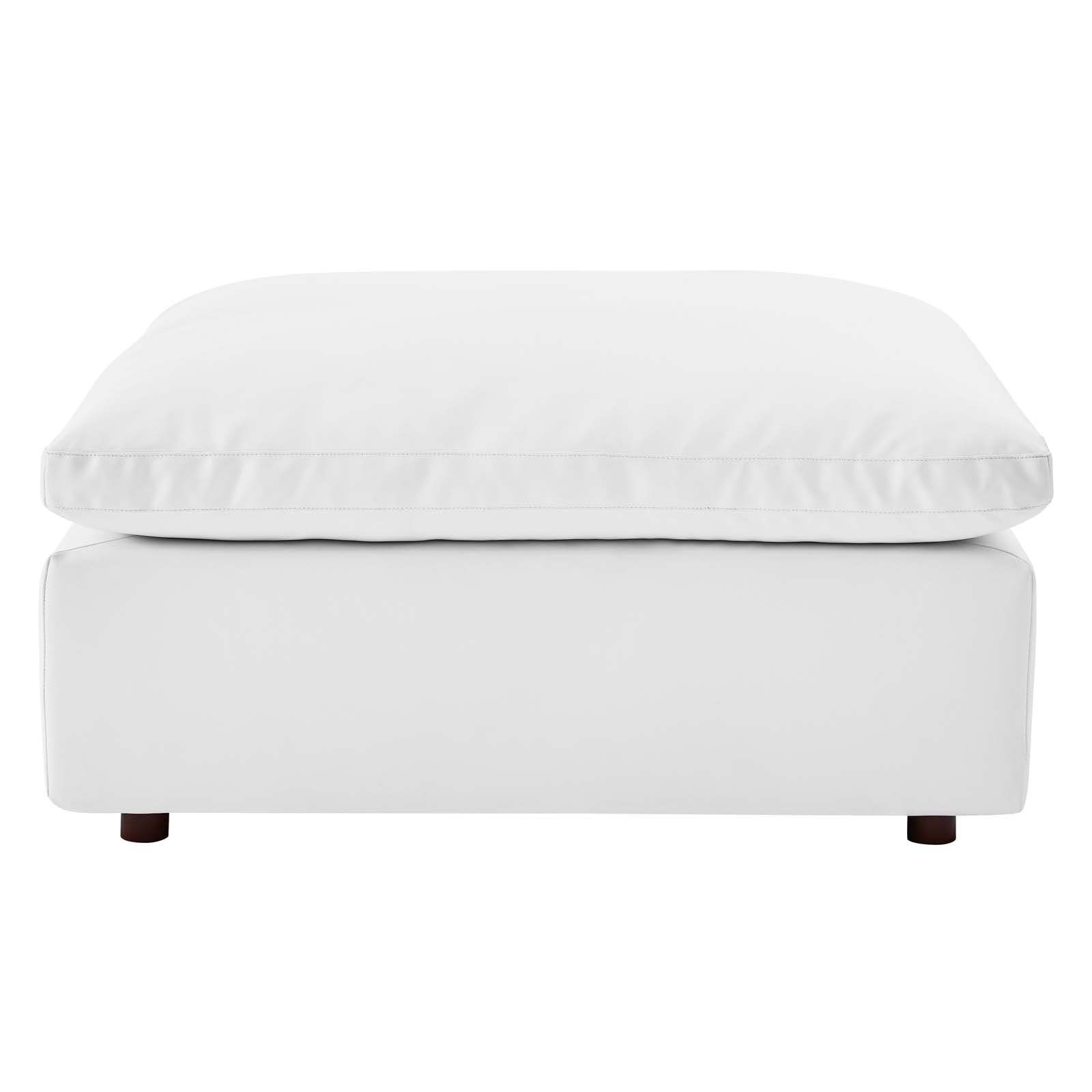 Modway Sectional Sofas - Commix Down Filled Overstuffed Vegan Leather 4 Piece Sectional Sofa White