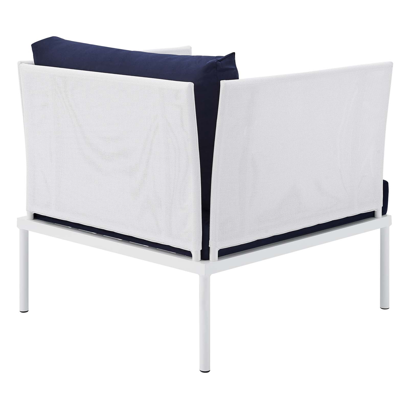 Modway Outdoor Conversation Sets - Harmony 5-Piece Sunbrella Outdoor Patio Aluminum Furniture Set White Navy