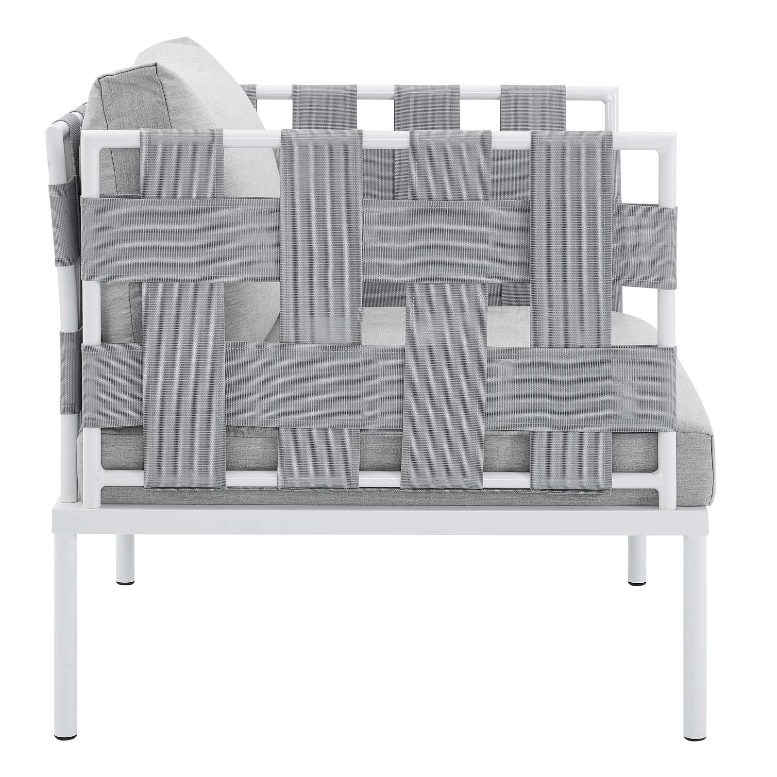 Modway Outdoor Conversation Sets - Harmony 5 Piece Sunbrella Outdoor Patio Aluminum Furniture Set Gray