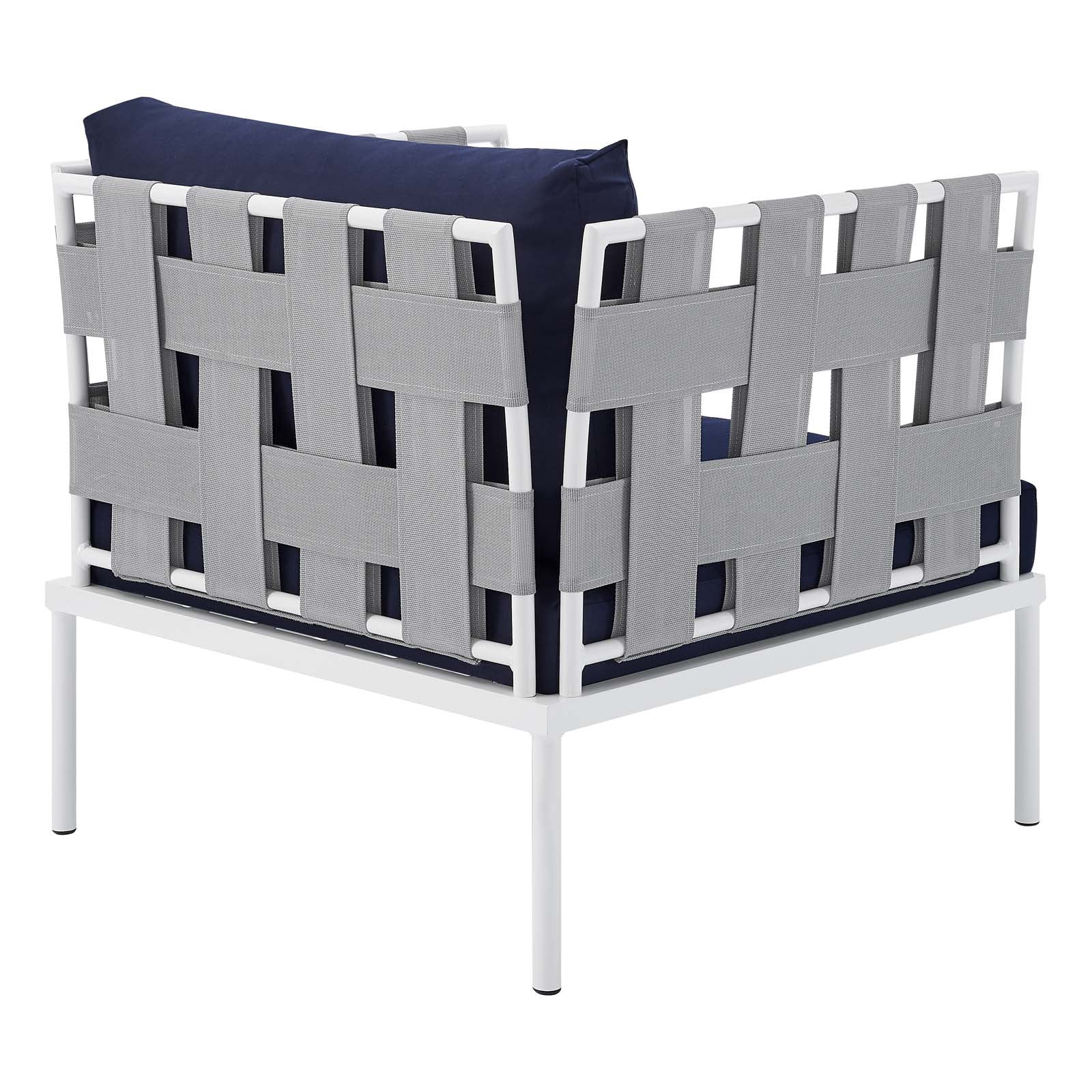 Modway Outdoor Conversation Sets - Harmony 5-Piece Sunbrella Outdoor Patio Aluminum Furniture Set Gray Navy