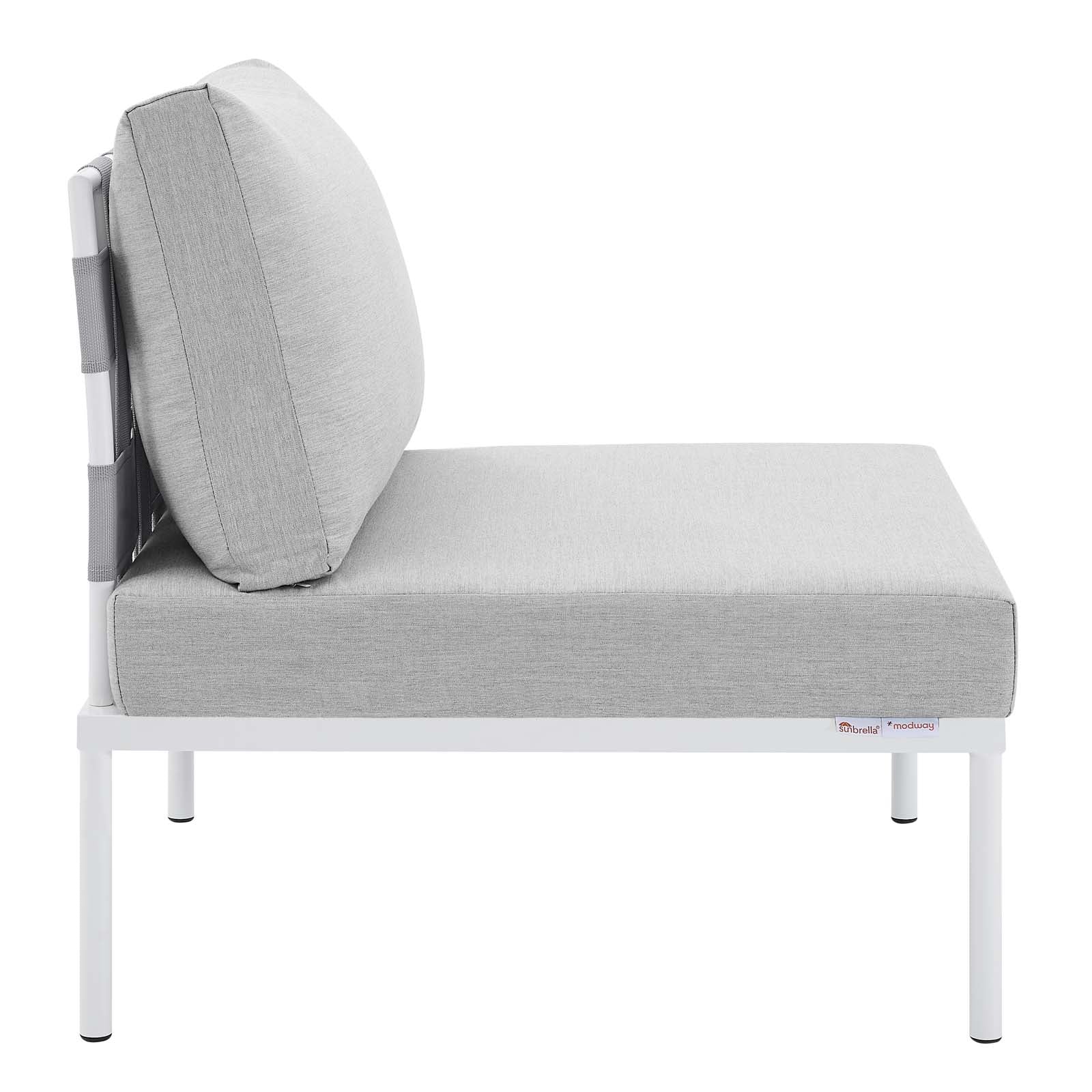 Modway Outdoor Conversation Sets - Harmony 6 Piece Sunbrella Outdoor Patio Aluminum Sectional Sofa Set Gray