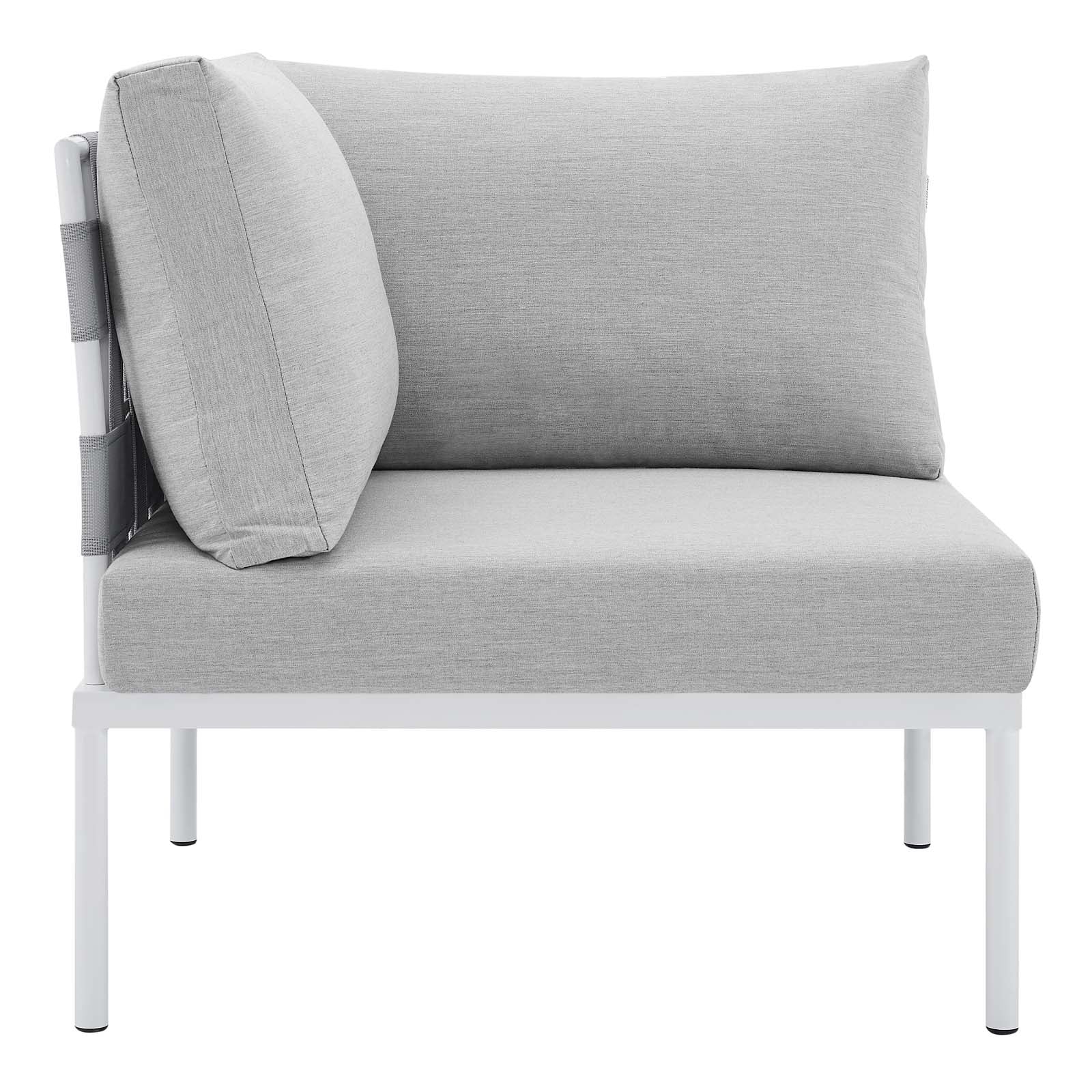 Modway Outdoor Conversation Sets - Harmony 6 Piece Sunbrella Outdoor Patio Aluminum Sectional Sofa Set Gray