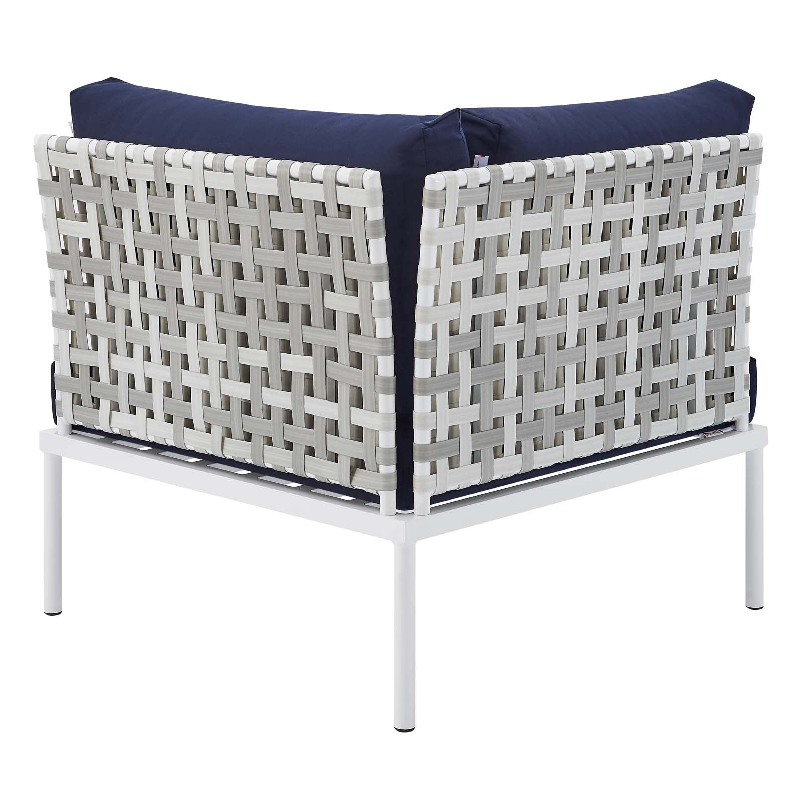 Modway Outdoor Conversation Sets - Harmony 6-Piece Sunbrella Outdoor Patio Aluminum Seating Set Taupe Navy