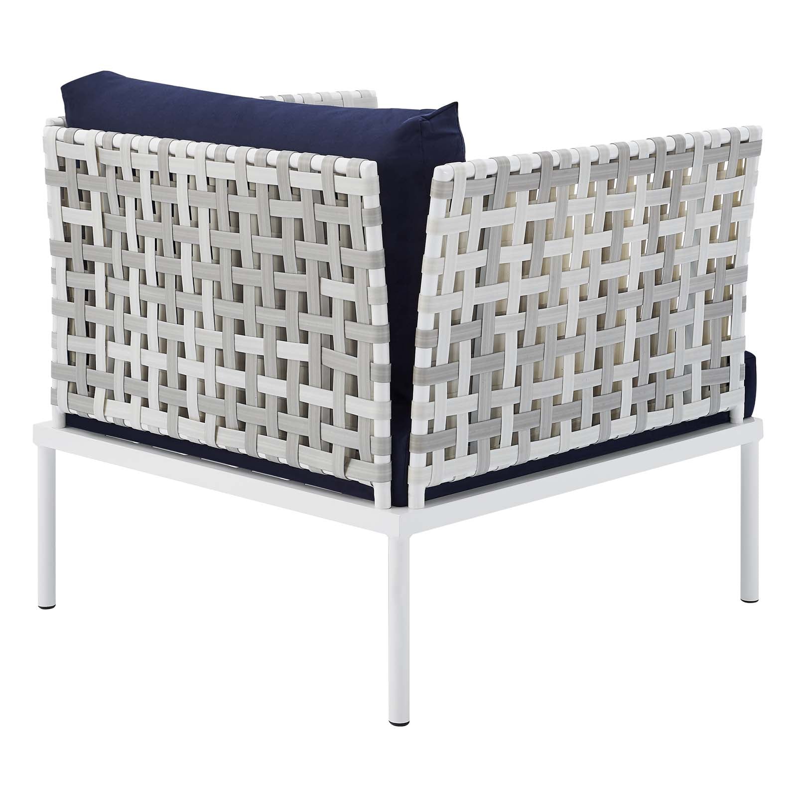 Modway Outdoor Conversation Sets - Harmony 6-Piece Sunbrella Outdoor Patio Aluminum Seating Set Taupe Navy