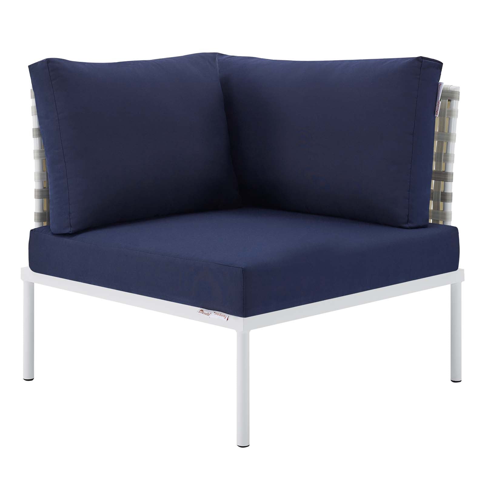 Modway Outdoor Conversation Sets - Harmony 6-Piece Sunbrella Outdoor Patio Aluminum Seating Set Taupe Navy