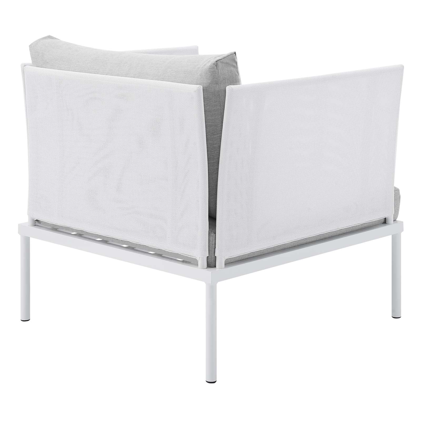 Modway Outdoor Conversation Sets - Harmony 6-Piece Sunbrella Outdoor Patio Aluminum Seating Set White Gray