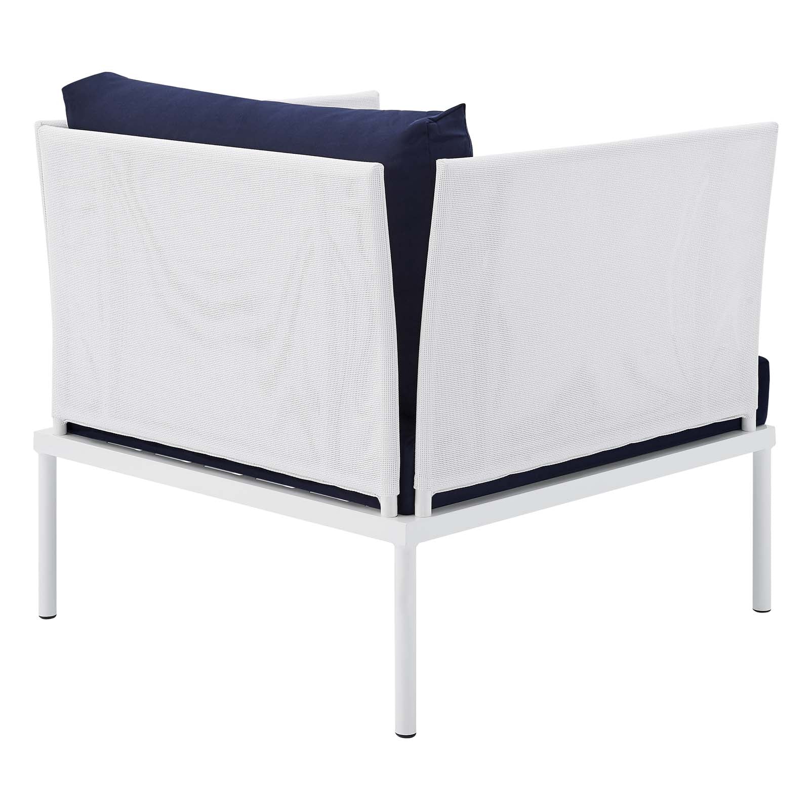 Modway Outdoor Conversation Sets - Harmony 8-Piece Sunbrella Outdoor Patio Aluminum Seating Set White Navy