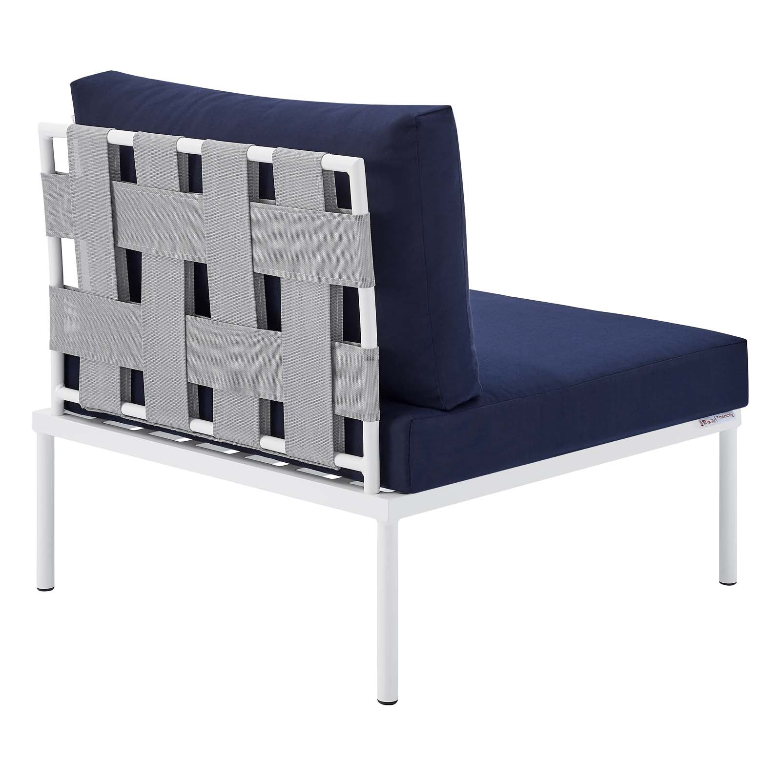 Modway Outdoor Conversation Sets - Harmony 8-Piece Sunbrella Outdoor Patio Aluminum Seating Set Gray Navy