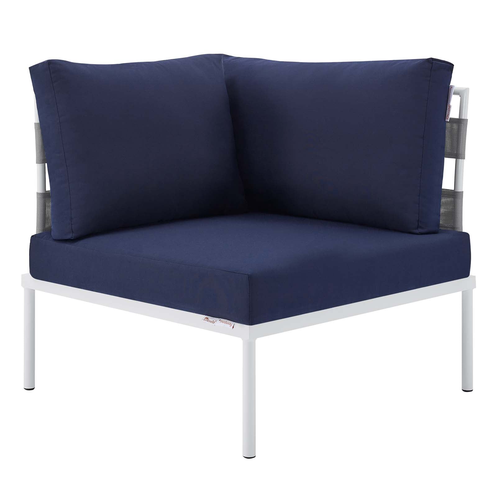 Modway Outdoor Conversation Sets - Harmony 8-Piece Sunbrella Outdoor Patio Aluminum Seating Set Gray Navy