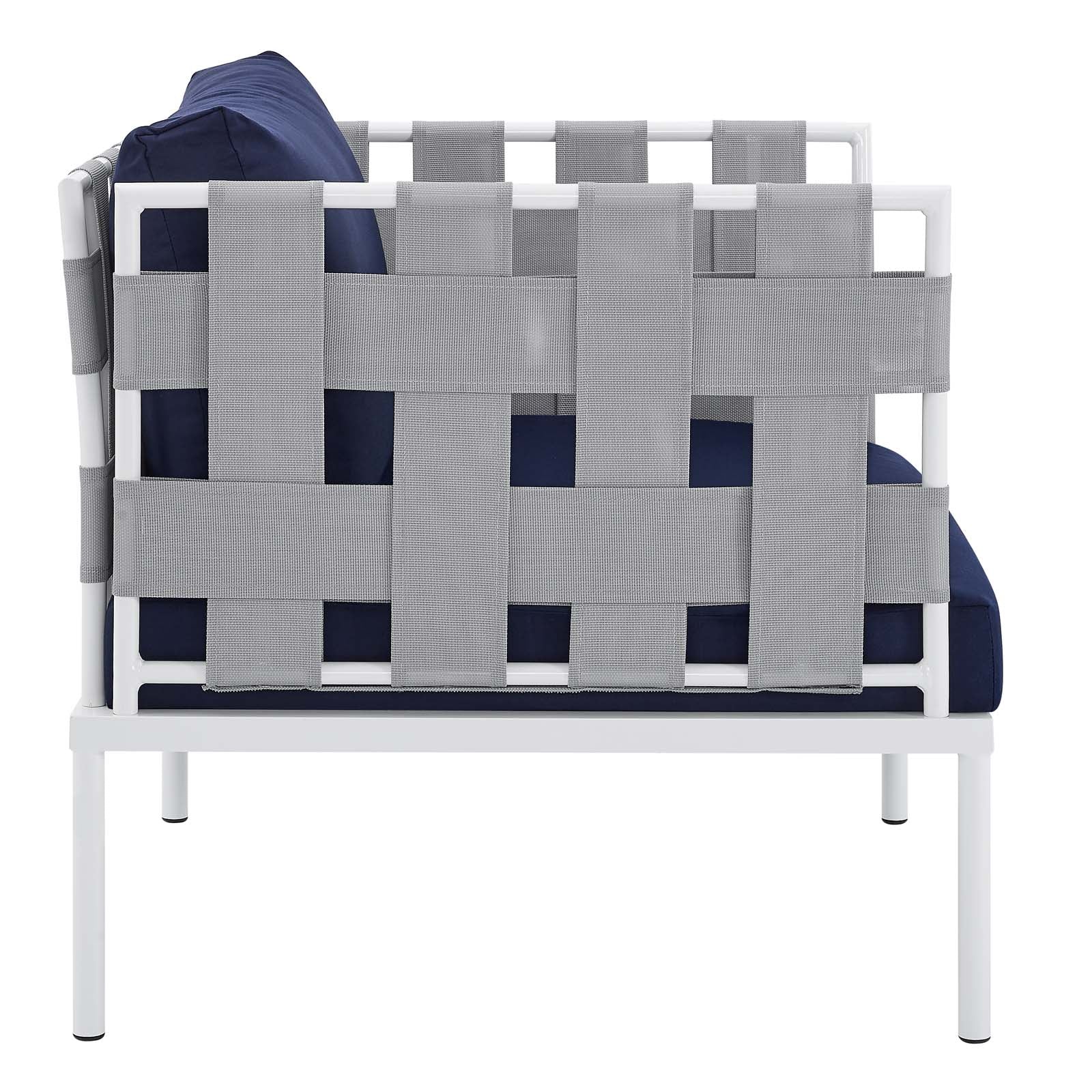 Modway Outdoor Conversation Sets - Harmony 8-Piece Sunbrella Outdoor Patio Aluminum Seating Set Gray Navy