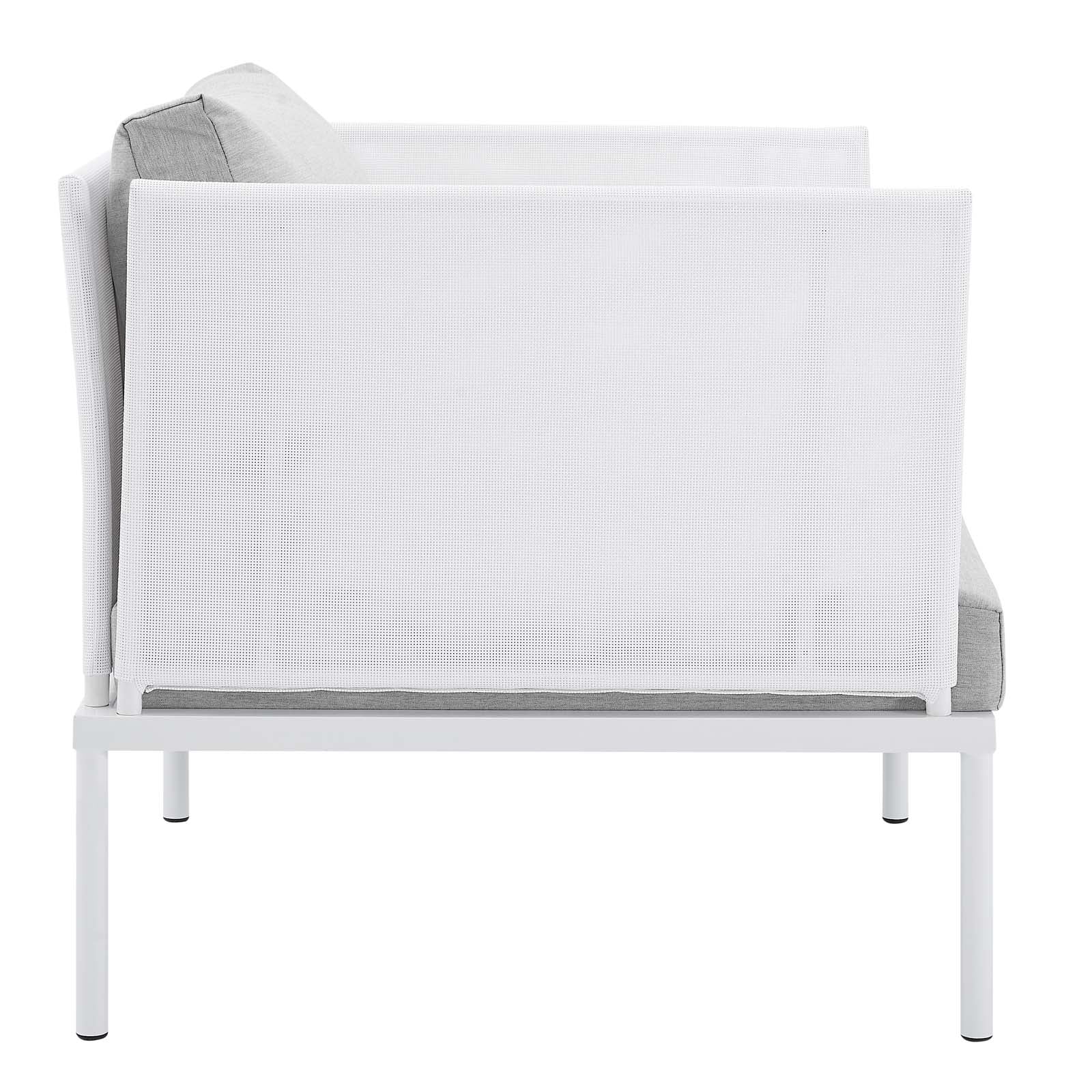 Modway Outdoor Chairs - Harmony Sunbrella Outdoor Patio Aluminum Armchair White Gray