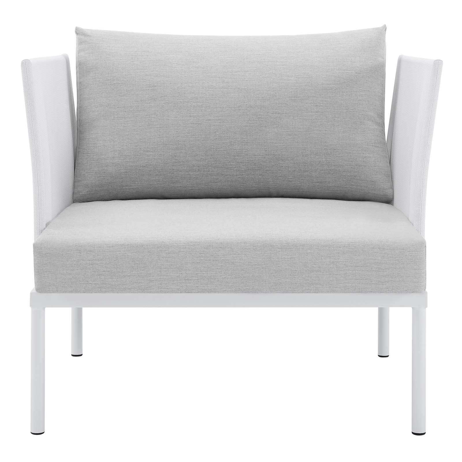 Modway Outdoor Chairs - Harmony Sunbrella Outdoor Patio Aluminum Armchair White Gray
