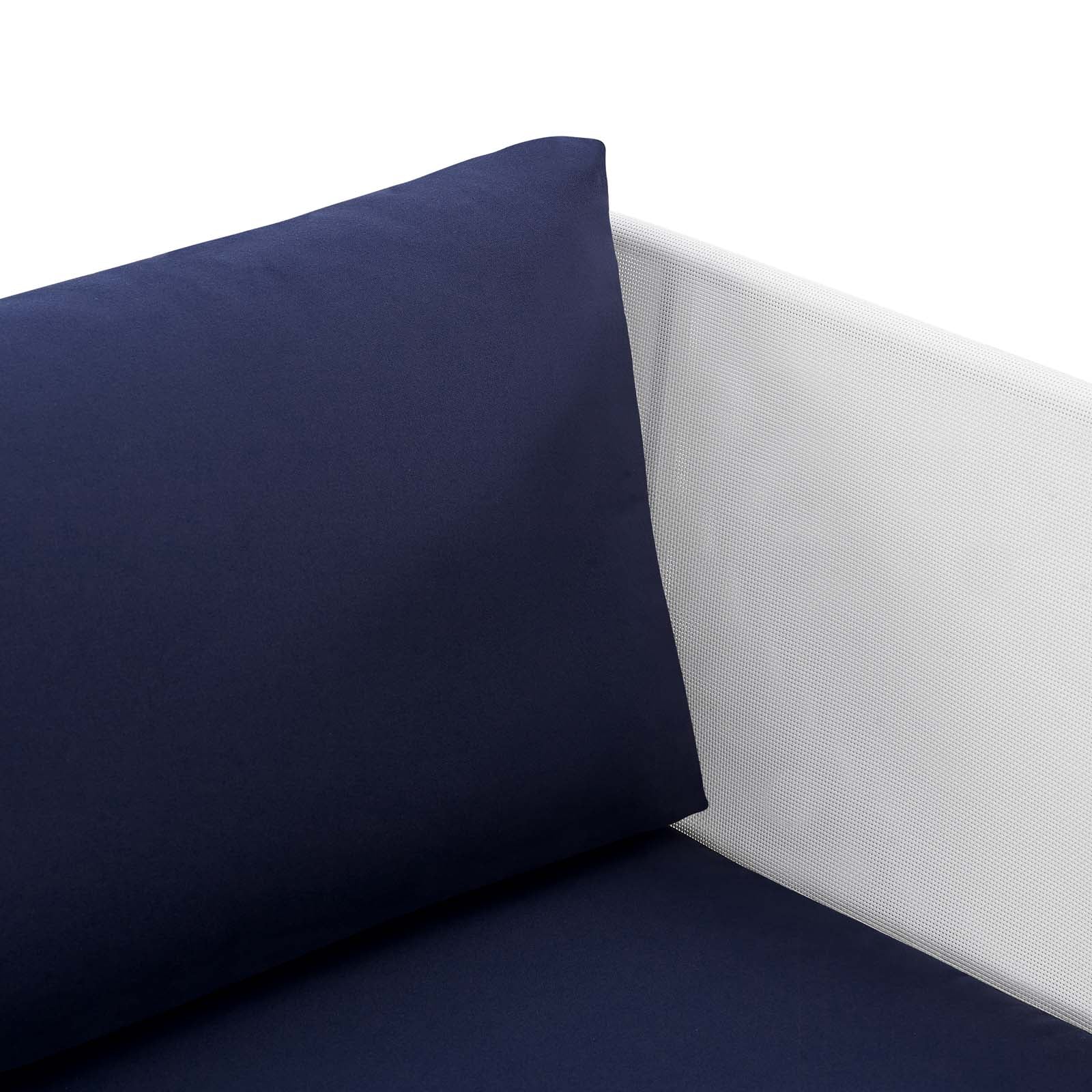 Modway Outdoor Chairs - Harmony Sunbrella Outdoor Patio Aluminum Armchair White Navy