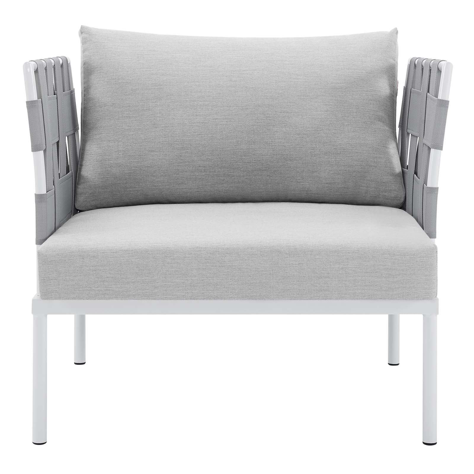 Modway Outdoor Chairs - Harmony Sunbrella Outdoor Patio Aluminum Armchair Gray