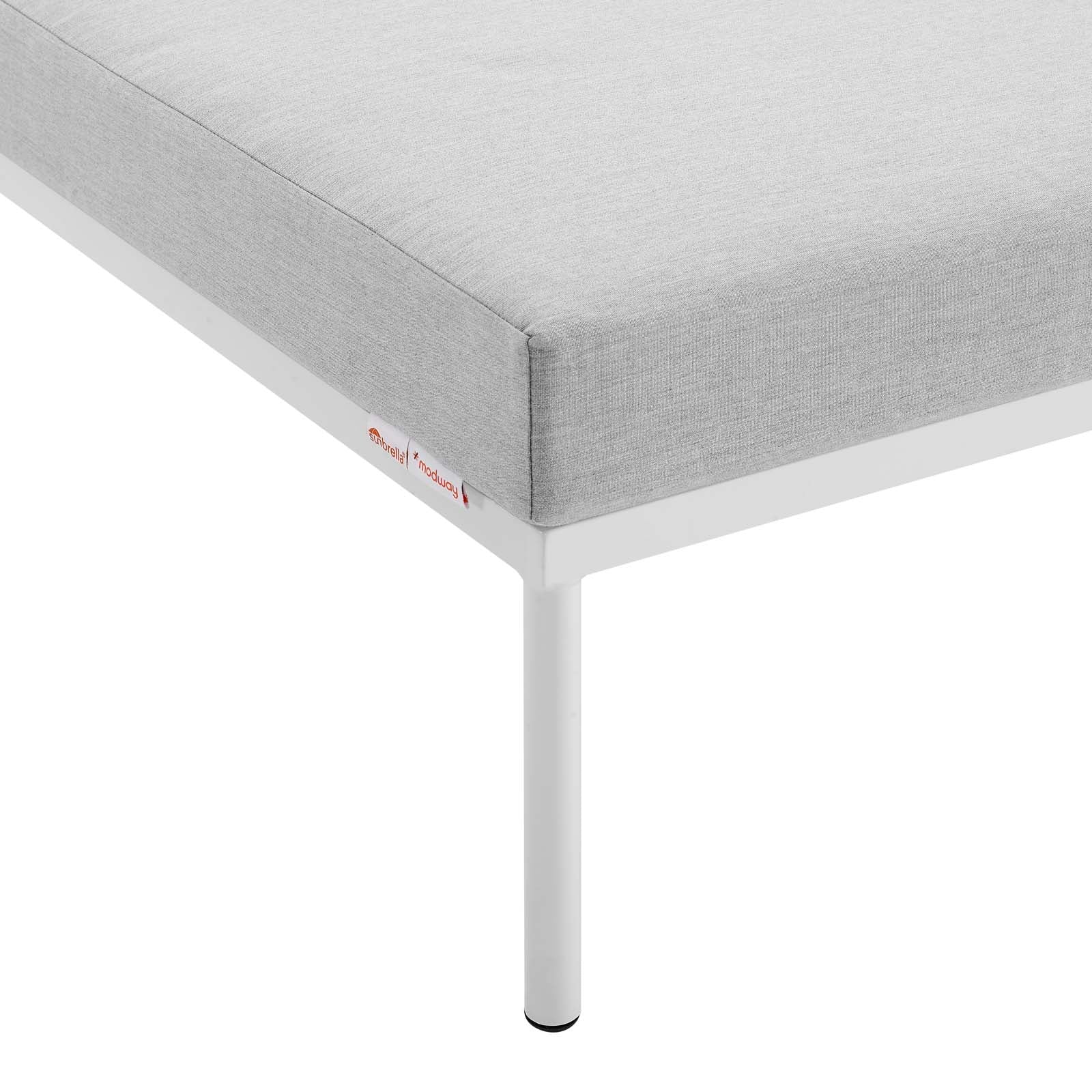 Modway Outdoor Chairs - Harmony Sunbrella Outdoor Patio Aluminum Armless Chair White Gray
