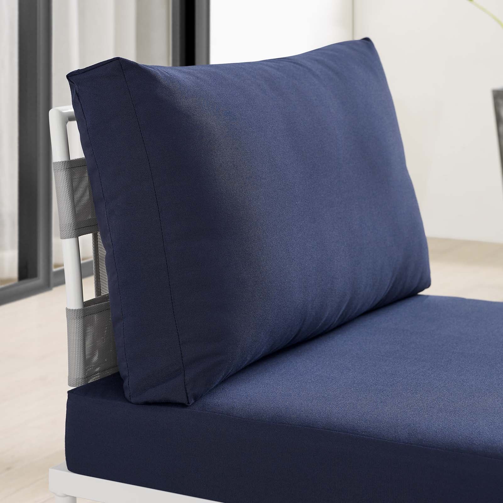 Modway Outdoor Chairs - Harmony Sunbrella Outdoor Patio Aluminum Armless Chair Gray Navy