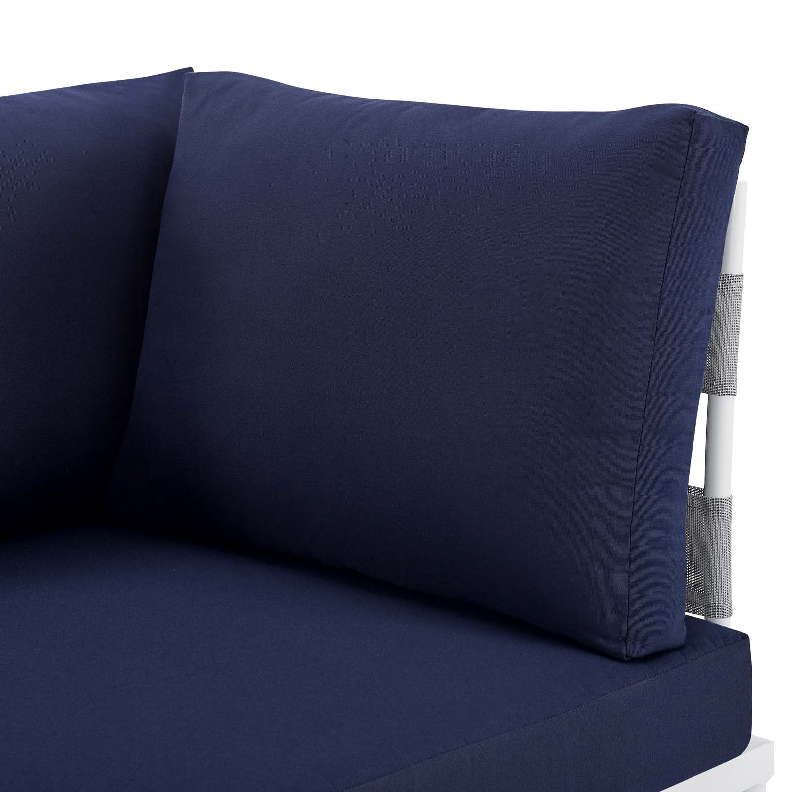 Modway Outdoor Sofas - Harmony Sunbrella Outdoor Patio Aluminum Loveseat Gray Navy