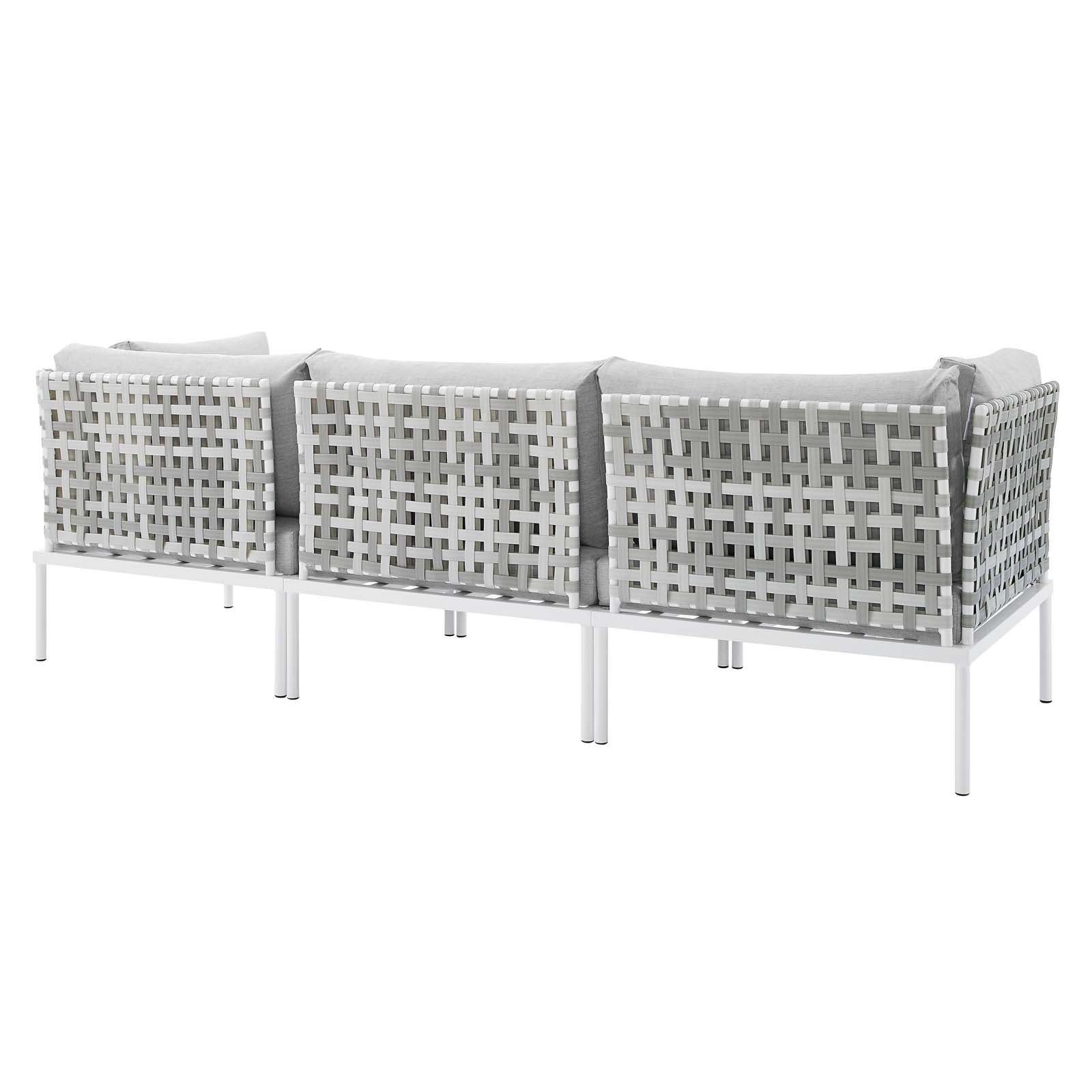 Modway Outdoor Sofas - Harmony Sunbrella Basket Weave Outdoor Patio Aluminum Sofa Taupe Gray