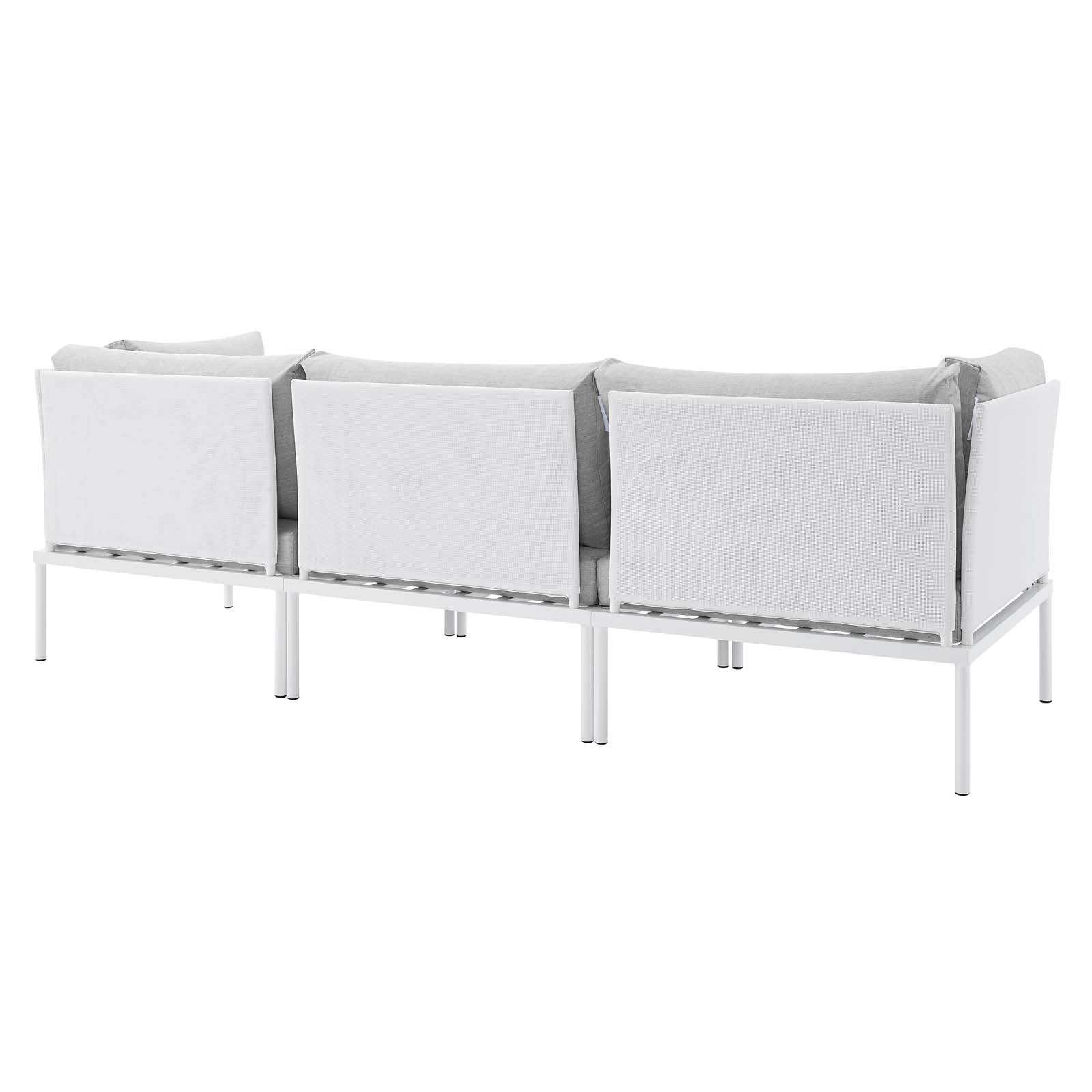Modway Outdoor Sofas - Harmony Sunbrella Outdoor Patio Aluminum Sofa White Gray