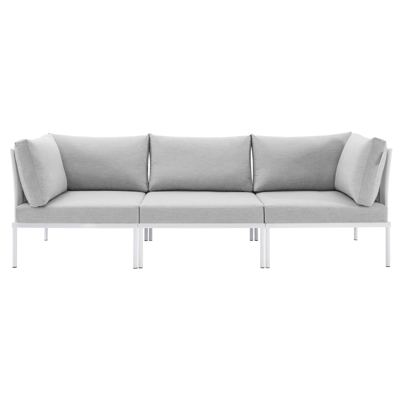 Modway Outdoor Sofas - Harmony Sunbrella Outdoor Patio Aluminum Sofa White Gray