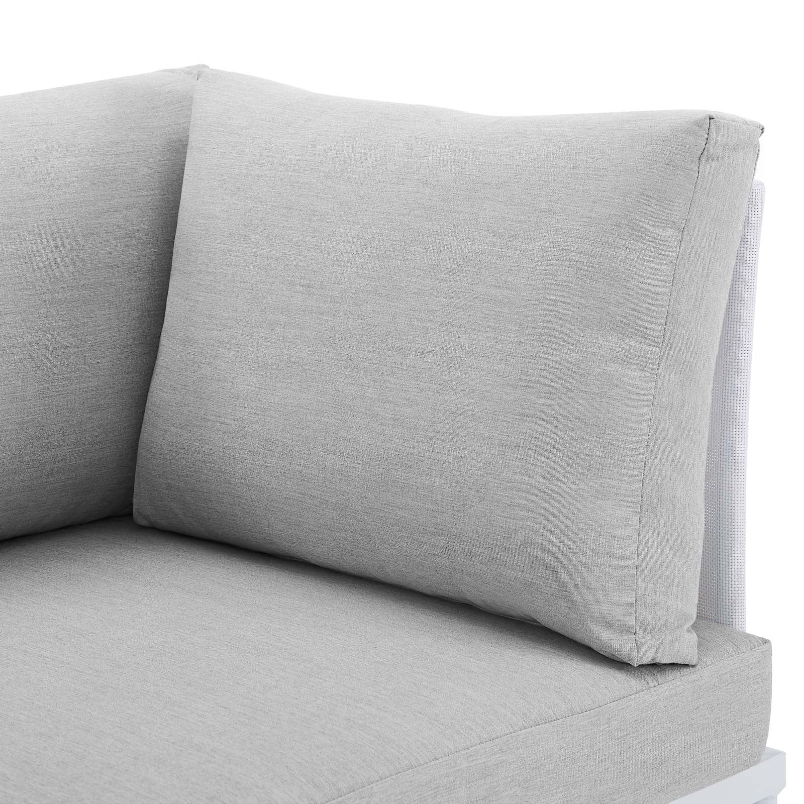 Modway Outdoor Sofas - Harmony Sunbrella Outdoor Patio Aluminum Sofa White Gray