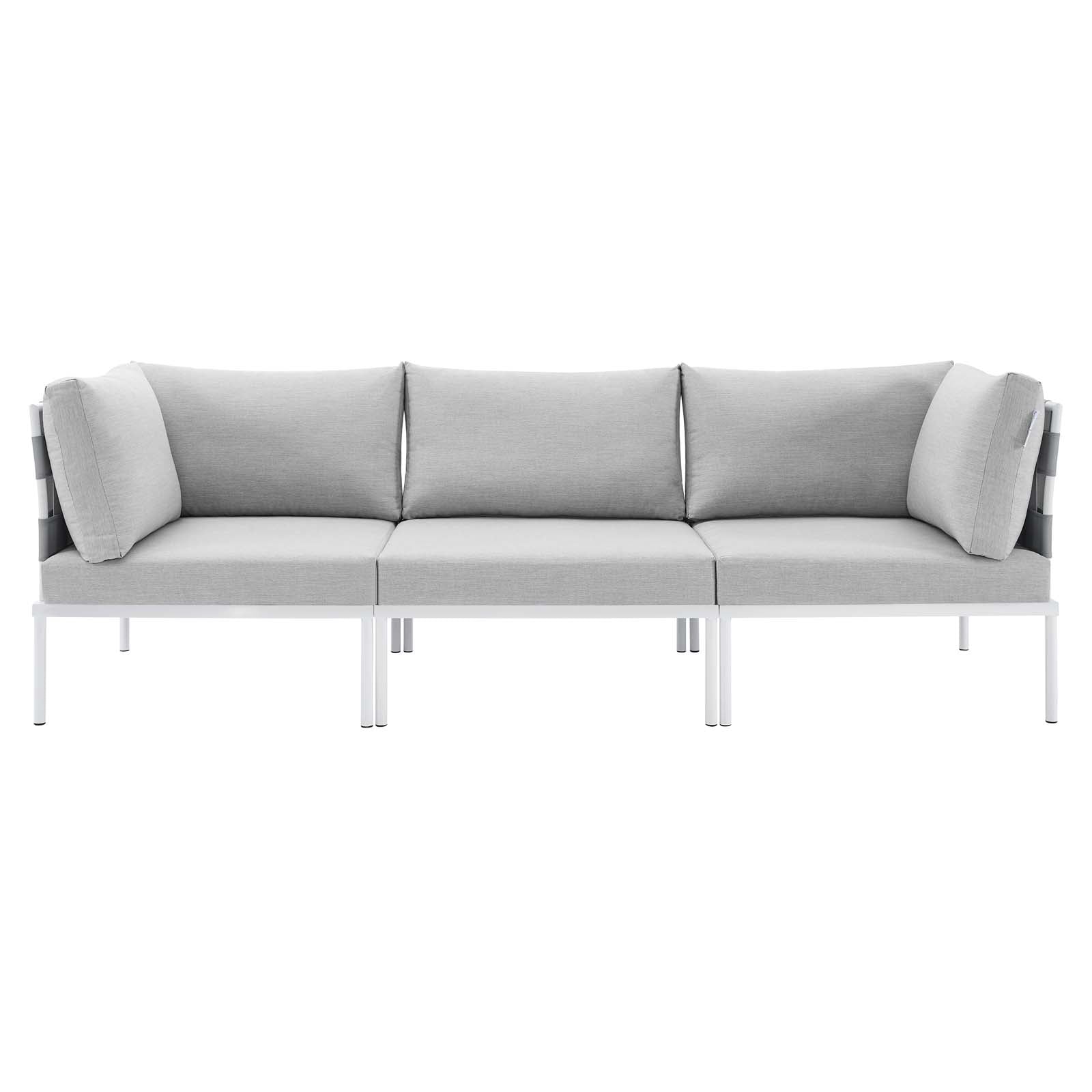 Modway Outdoor Sofas - Harmony Sunbrella Outdoor Patio Aluminum Sofa Gray