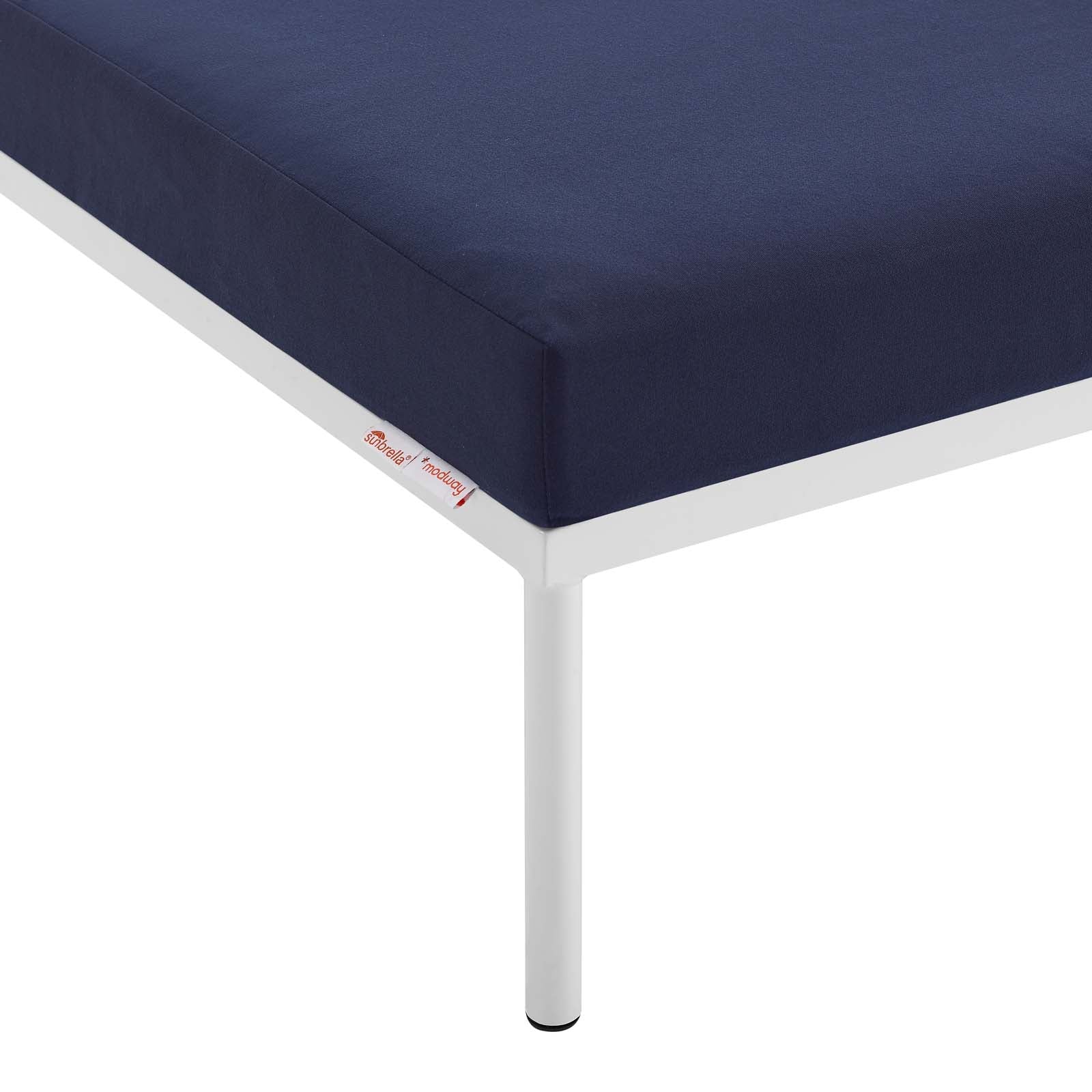 Modway Outdoor Stools & Benches - Harmony Sunbrella Outdoor Patio Aluminum Ottoman Navy