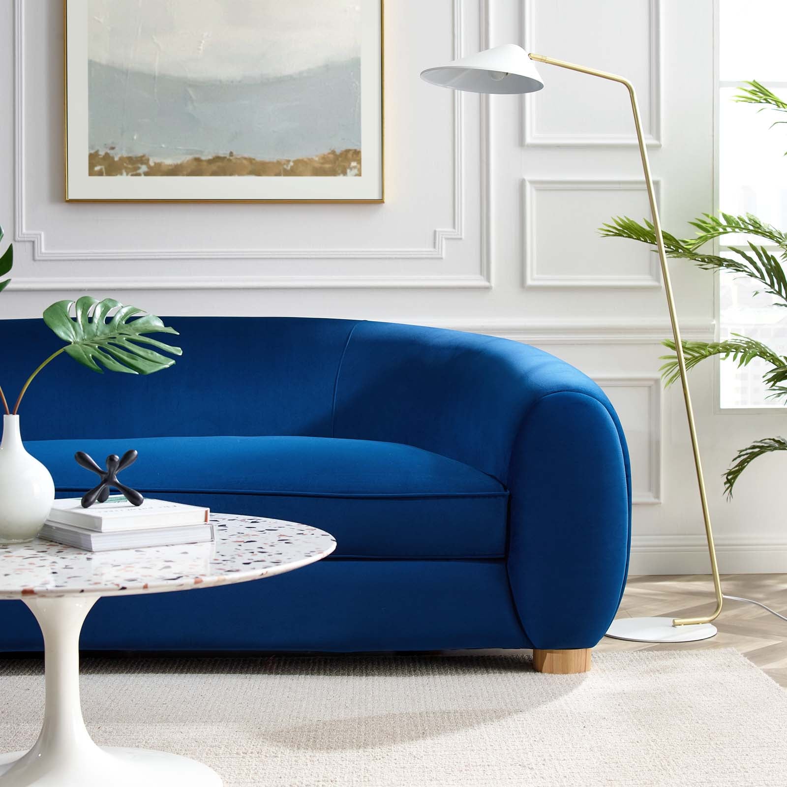 Modway Sofas & Couches - Abundant Performance Velvet Sofa Navy