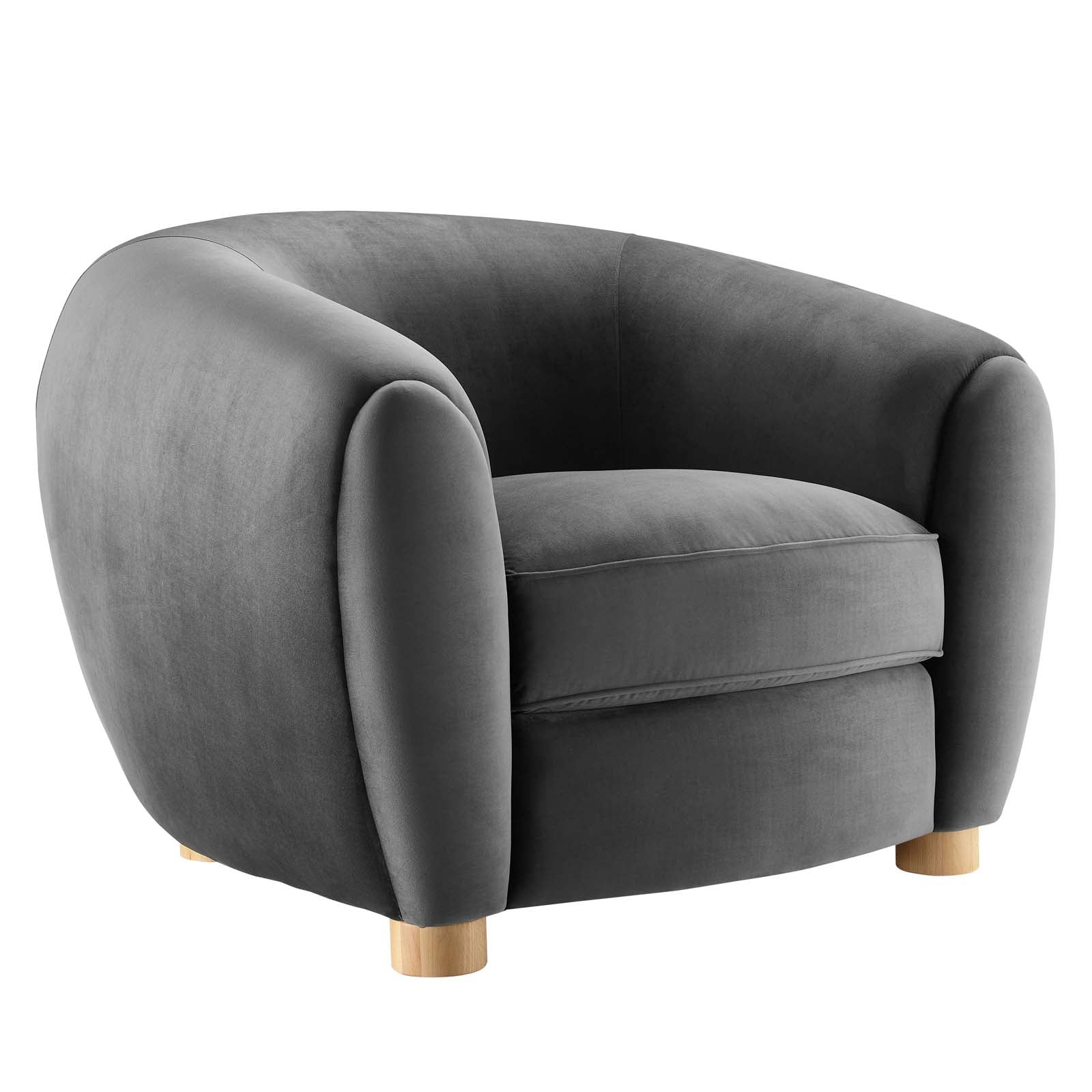 Modway Accent Chairs - Abundant Performance Velvet Armchair Charcoal