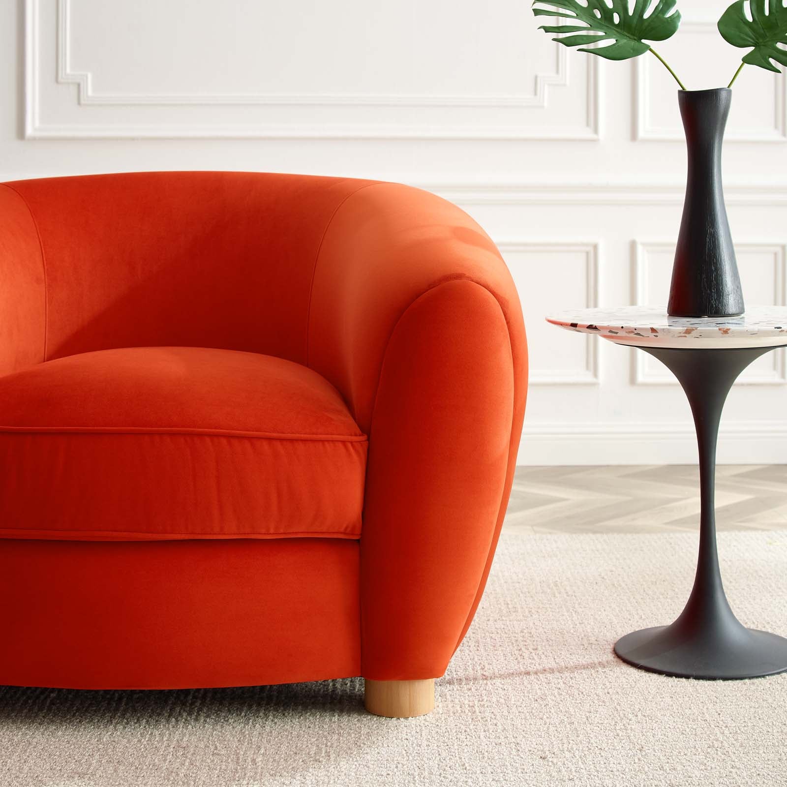 Modway Accent Chairs - Abundant Performance Velvet Armchair Orange