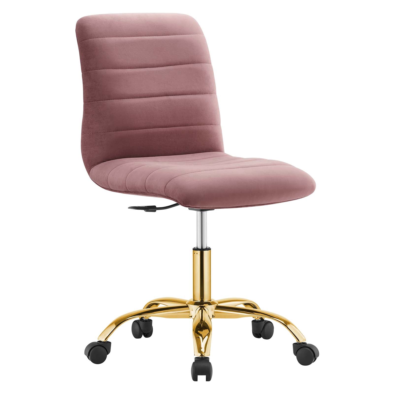 Modway Task Chairs - Ripple-Armless-Performance-Velvet-Office-Chair-Gold-Dusty-Rose