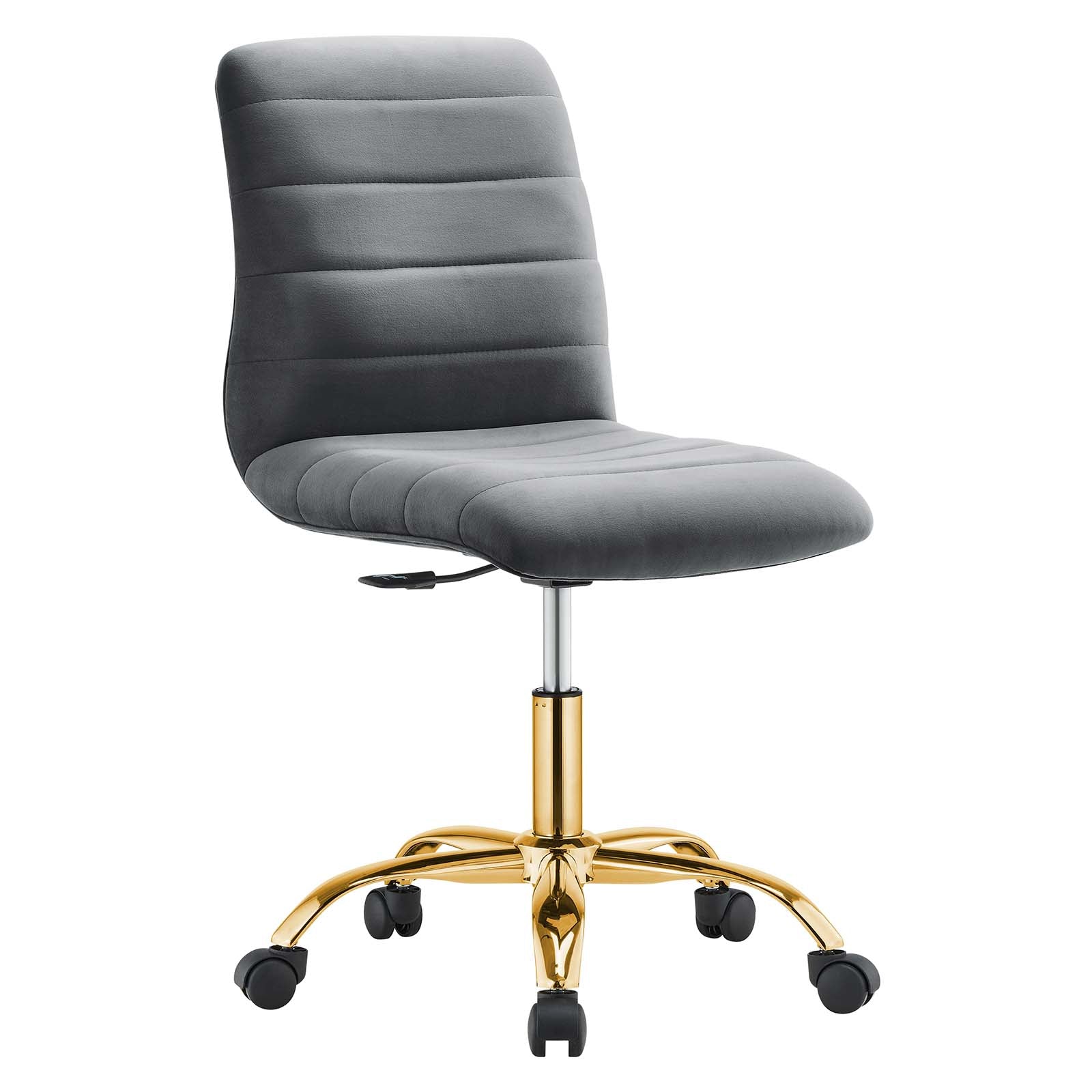 Modway Task Chairs - Ripple-Armless-Performance-Velvet-Office-Chair-Gold-Gray