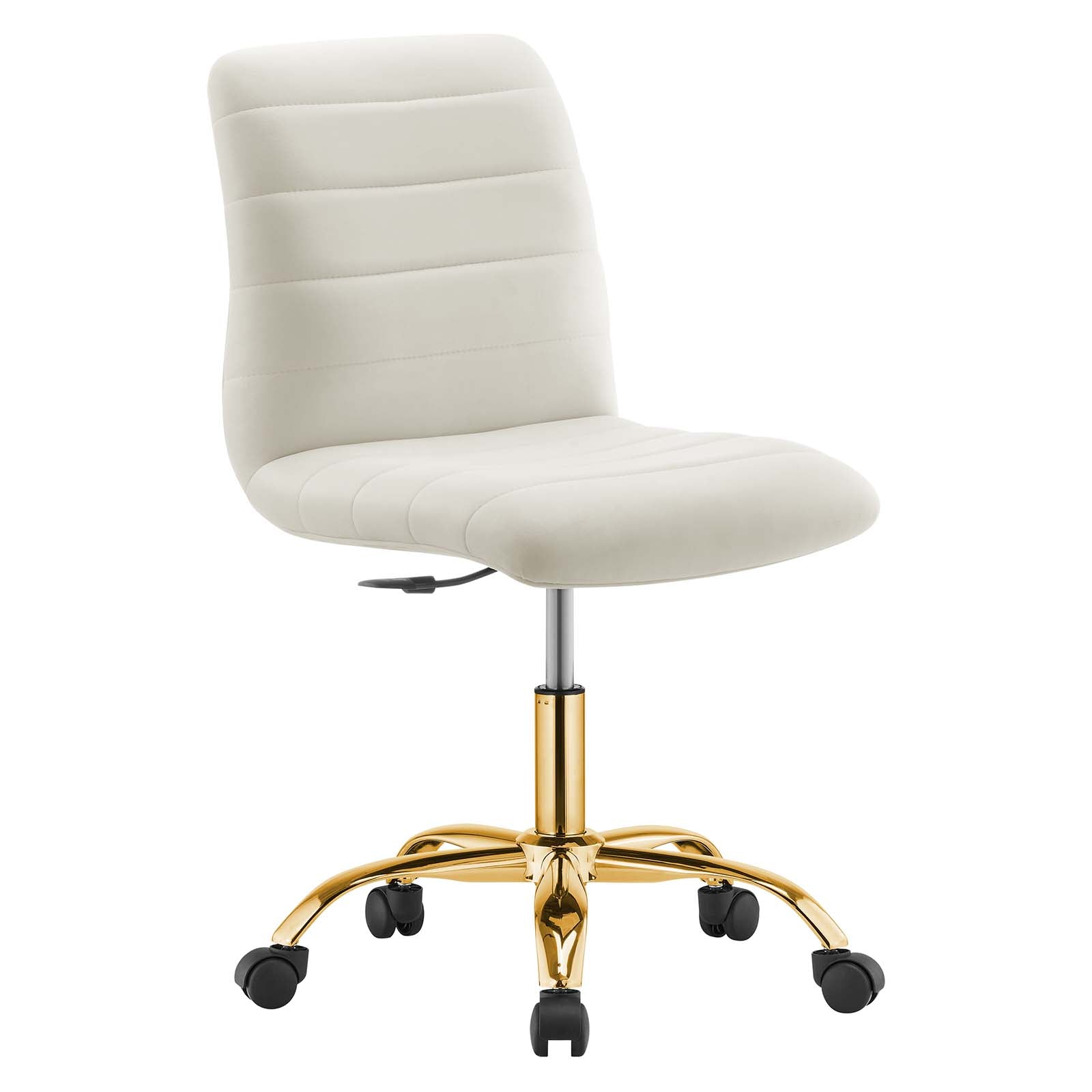 Modway Task Chairs - Ripple-Armless-Performance-Velvet-Office-Chair-Gold-Ivory
