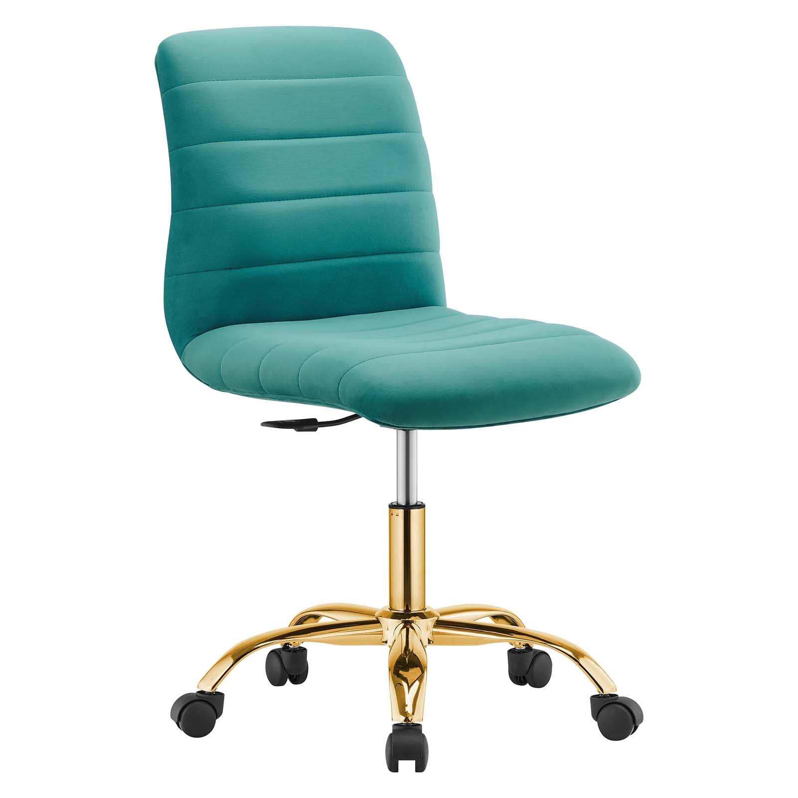 Modway Task Chairs - Ripple-Armless-Performance-Velvet-Office-Chair-Gold-Teal