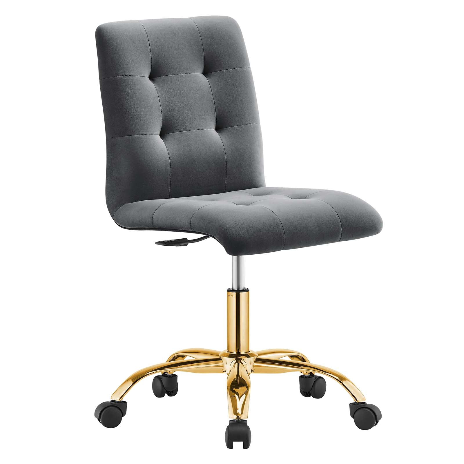 Modway Task Chairs - Prim-Armless-Performance-Velvet-Office-Chair-Gold-Gray