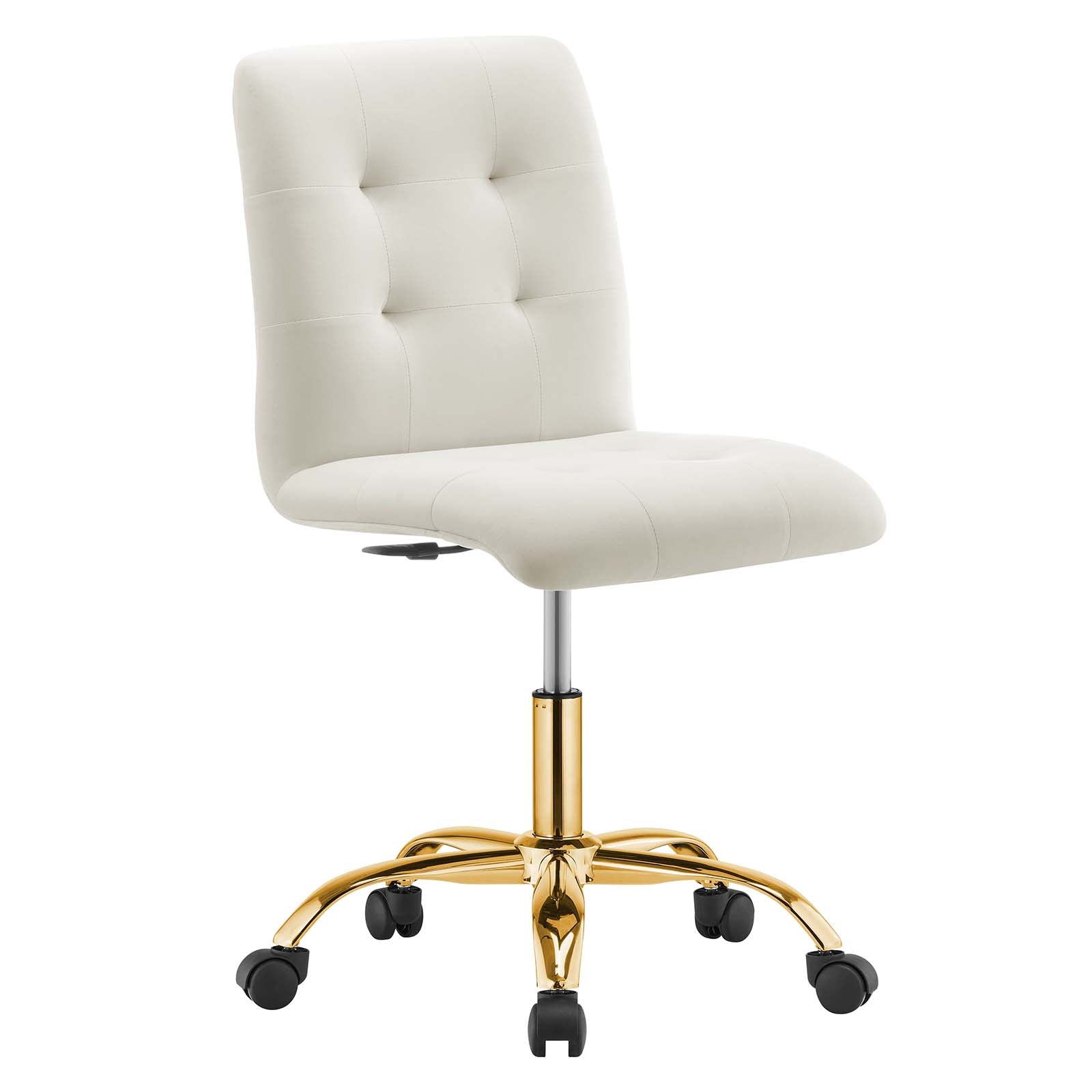 Modway Task Chairs - Prim-Armless-Performance-Velvet-Office-Chair-Gold-Ivory