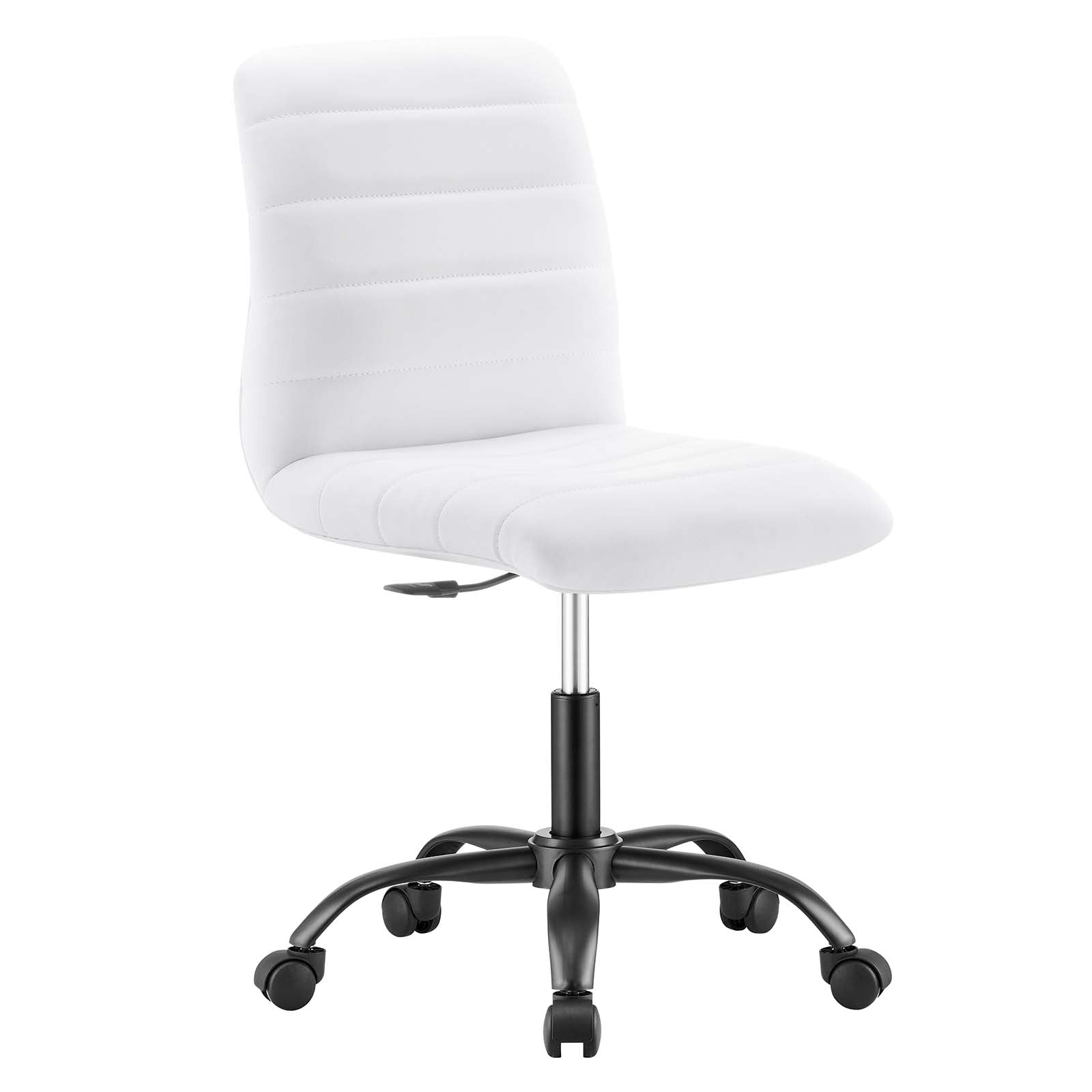 Modway Task Chairs - Ripple-Armless-Vegan-Leather-Office-Chair-Black-White
