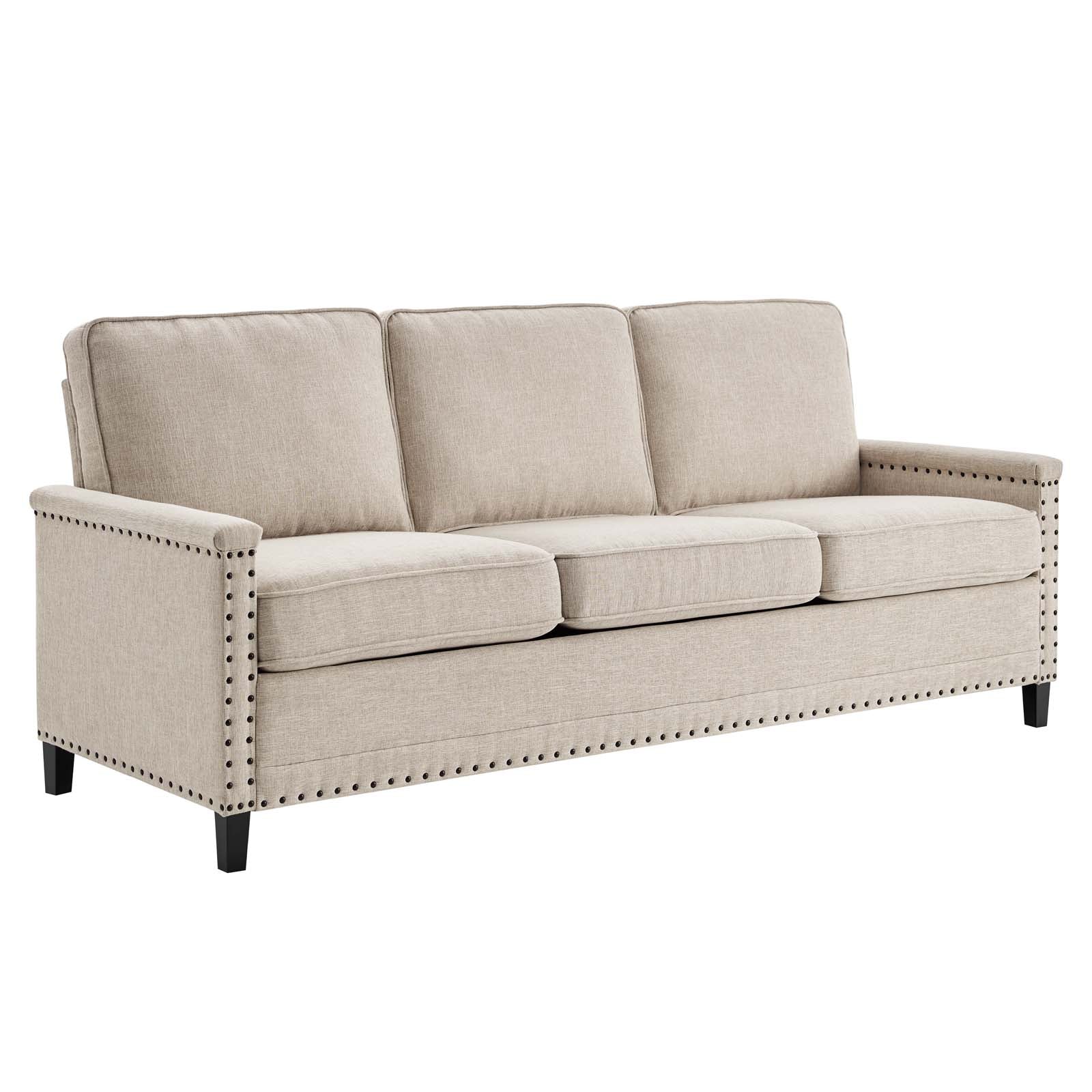 Modway Sofas & Couches - Ashton Upholstered Fabric Sofa Beige
