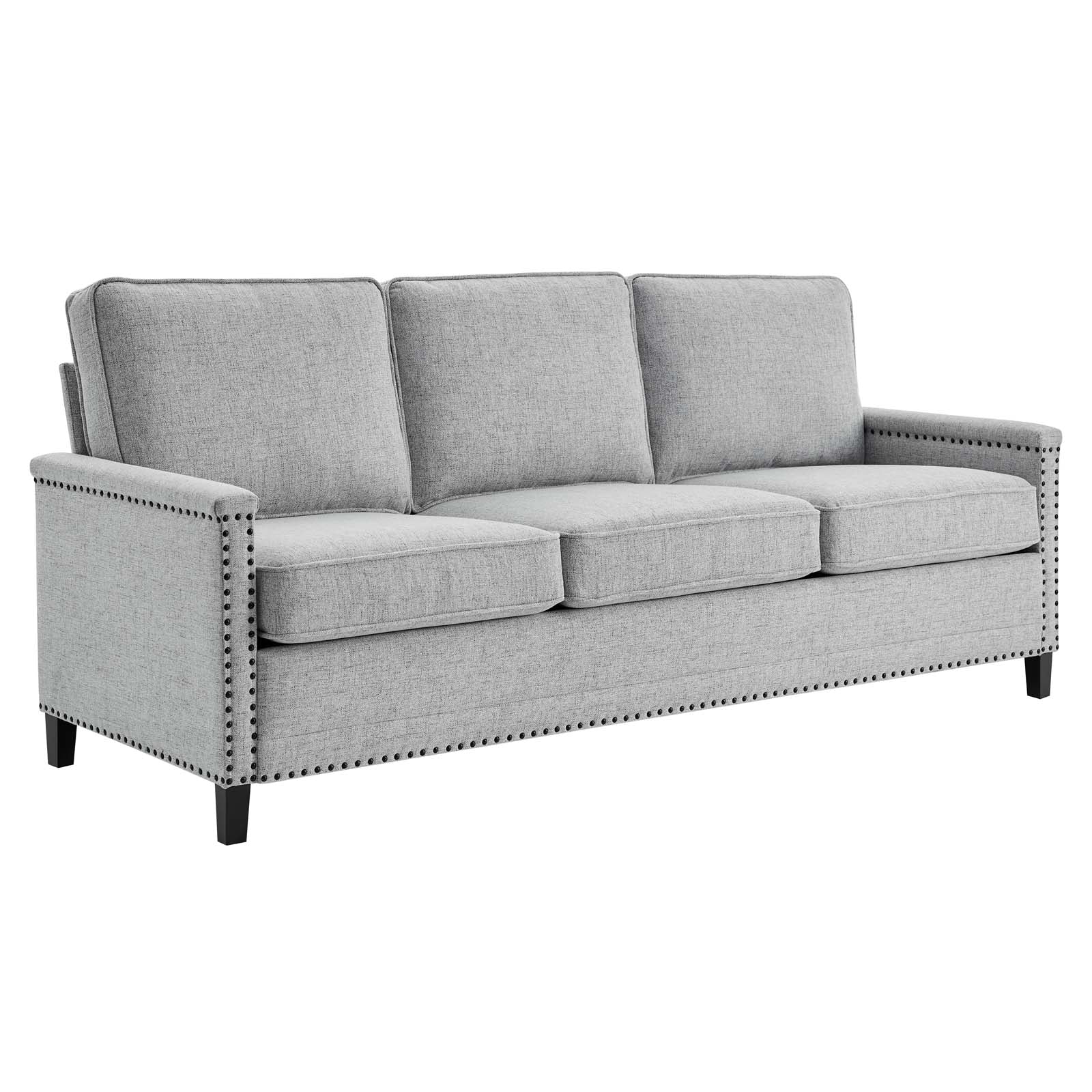 Modway Sofas & Couches - Ashton Upholstered Fabric Sofa Light Gray