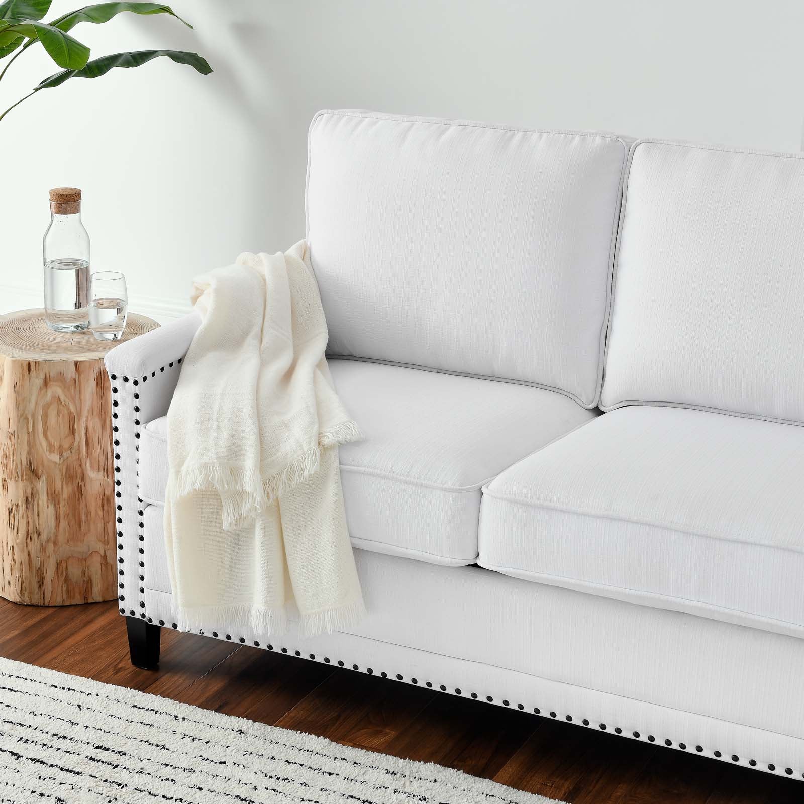 Modway Sofas & Couches - Ashton Upholstered Fabric Sofa White