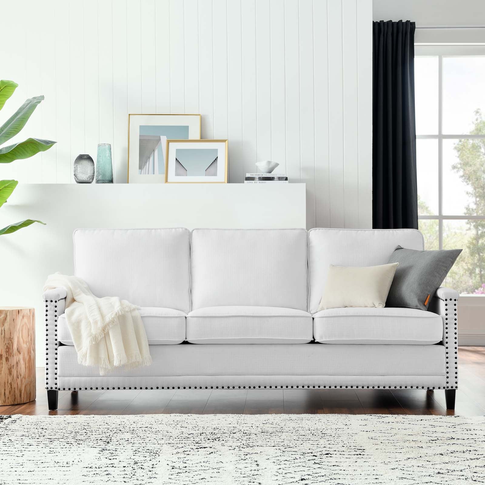 Modway Sofas & Couches - Ashton Upholstered Fabric Sofa White