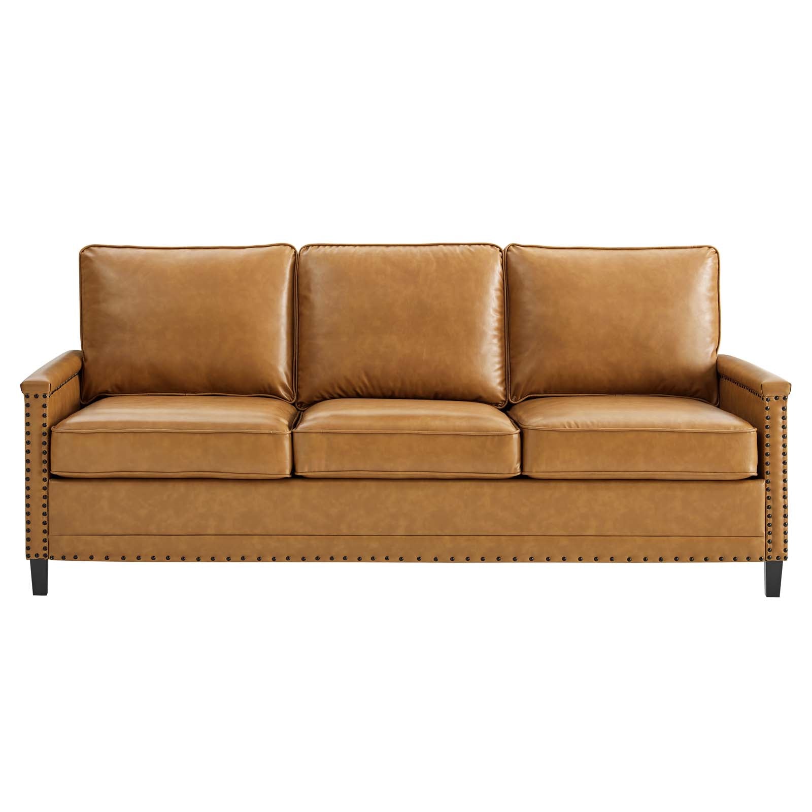 Modway Sofas & Couches - Ashton Vegan Leather Sofa Tan