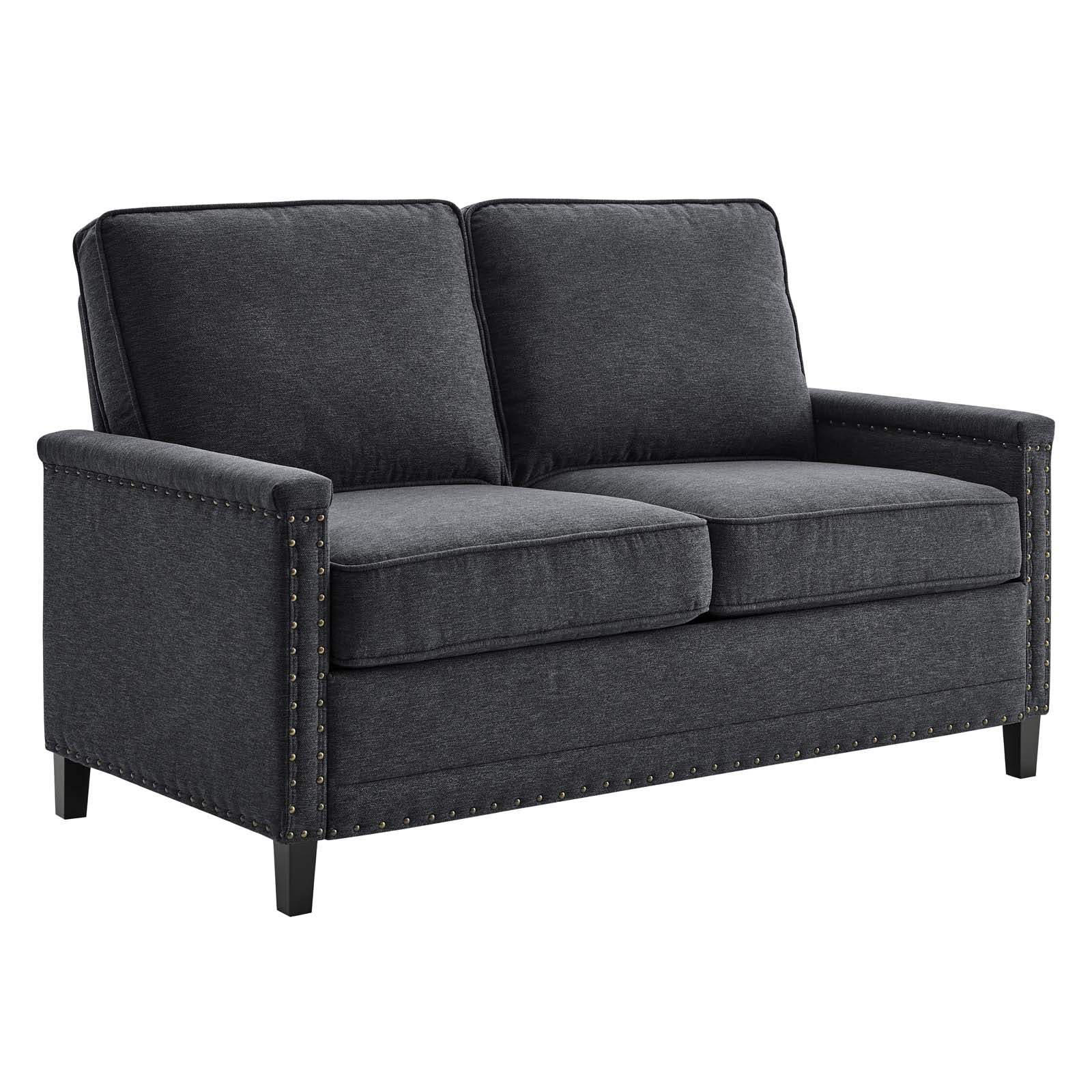 Modway Loveseats - Ashton Upholstered Fabric Loveseat Charcoal