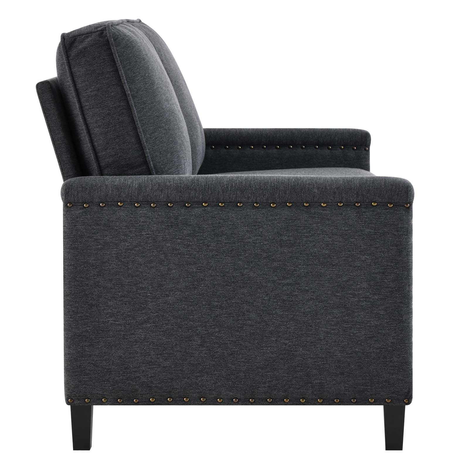Modway Loveseats - Ashton Upholstered Fabric Loveseat Charcoal