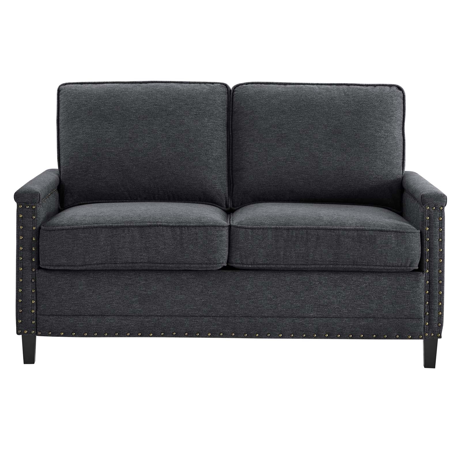 Modway Loveseats - Ashton Upholstered Fabric Loveseat Charcoal