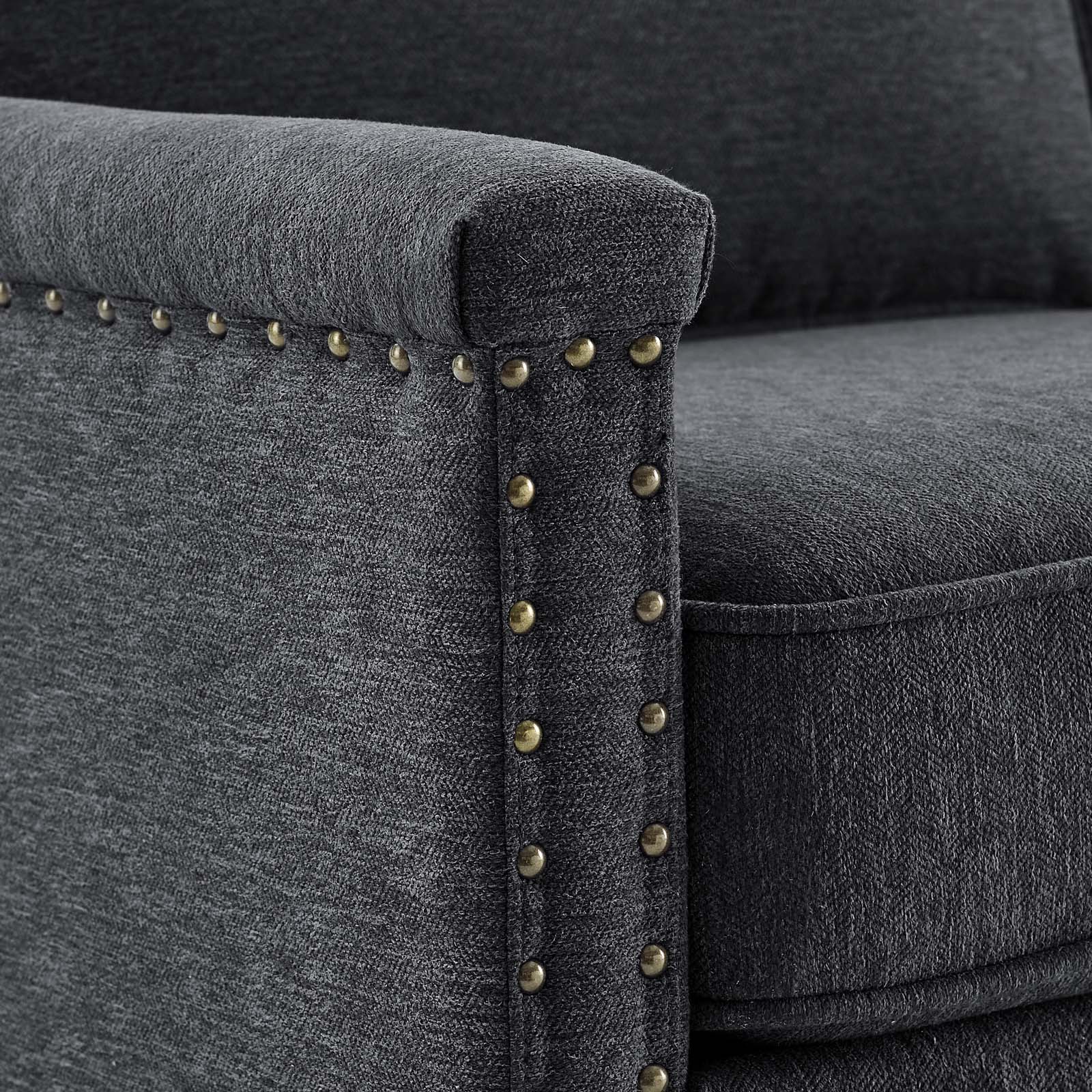 Modway Loveseats - Ashton Upholstered Fabric Loveseat Charcoal