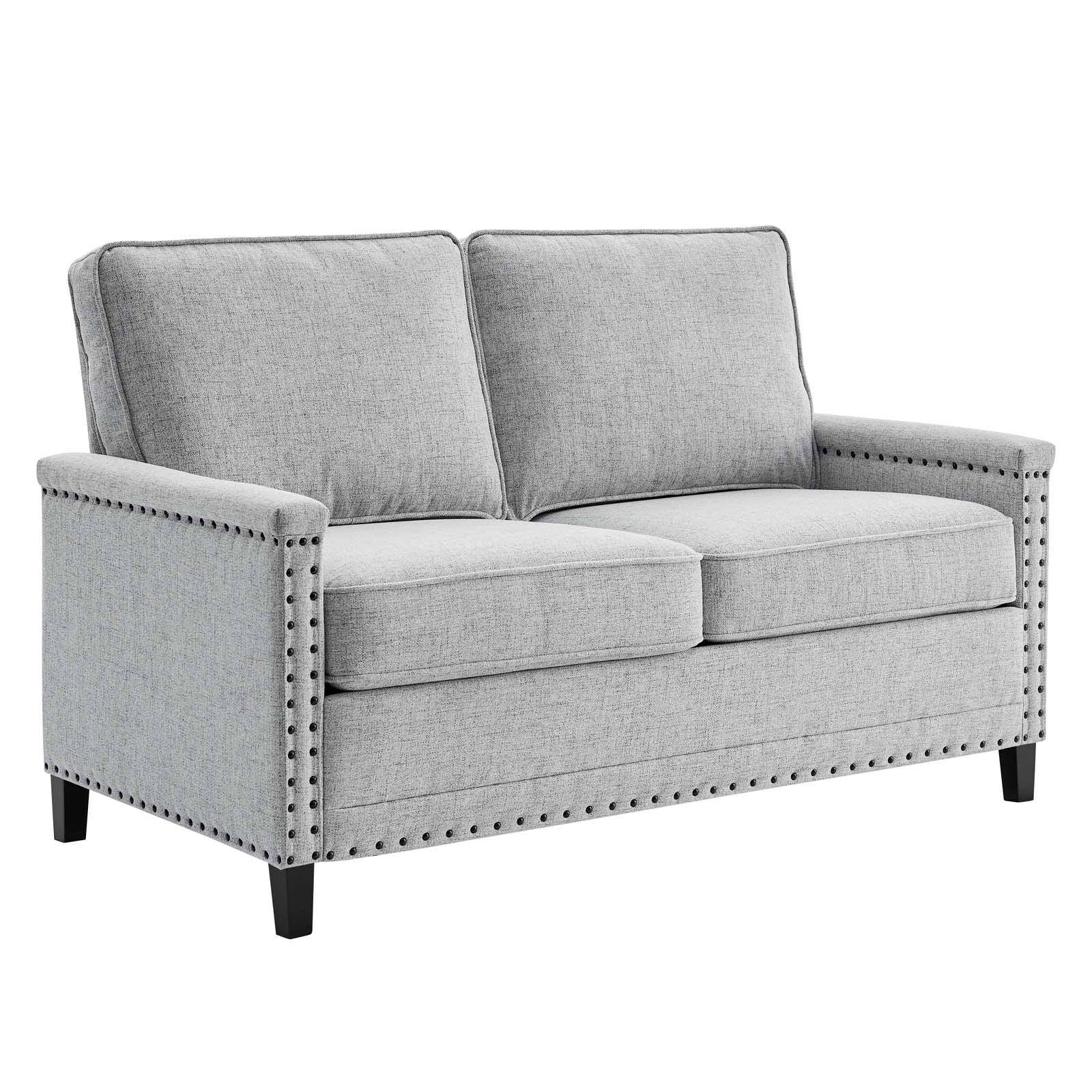 Modway Loveseats - Ashton Upholstered Fabric Loveseat Light Gray